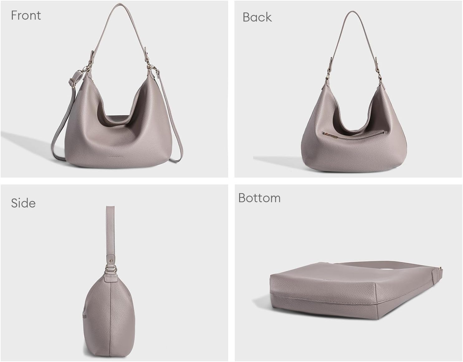 Thumbnail 3 de David Jones Hobo cabas beige en simili cuir souple, porté épaule et bandoulière ajustable