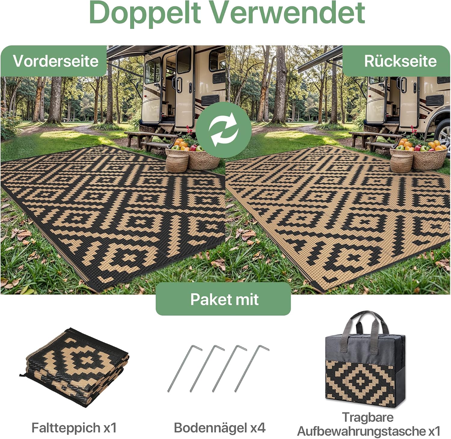 Thumbnail 6 de GENIMO Outdoor Teppich 9x12ft, wendbar