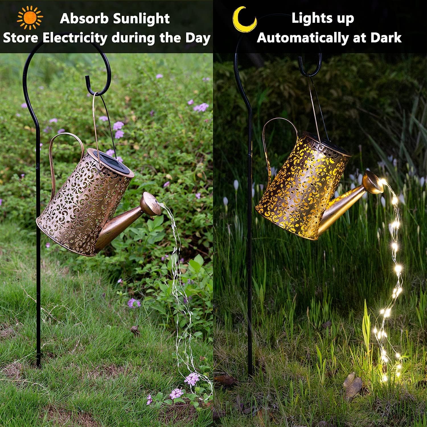 Detalle 2 de Solar Gießkanne Lichterkette Gartendeko 🏡