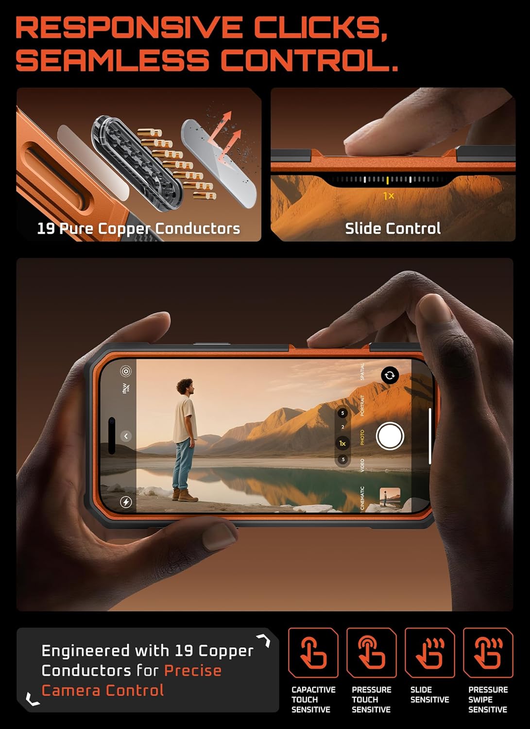 Thumbnail 6 de SUPCASE UBGrip Pro for iPhone 17 Pro Max Case with Built-in Tempered Glass, Kickstand, MagSafe, and Camera Cover (Coral)