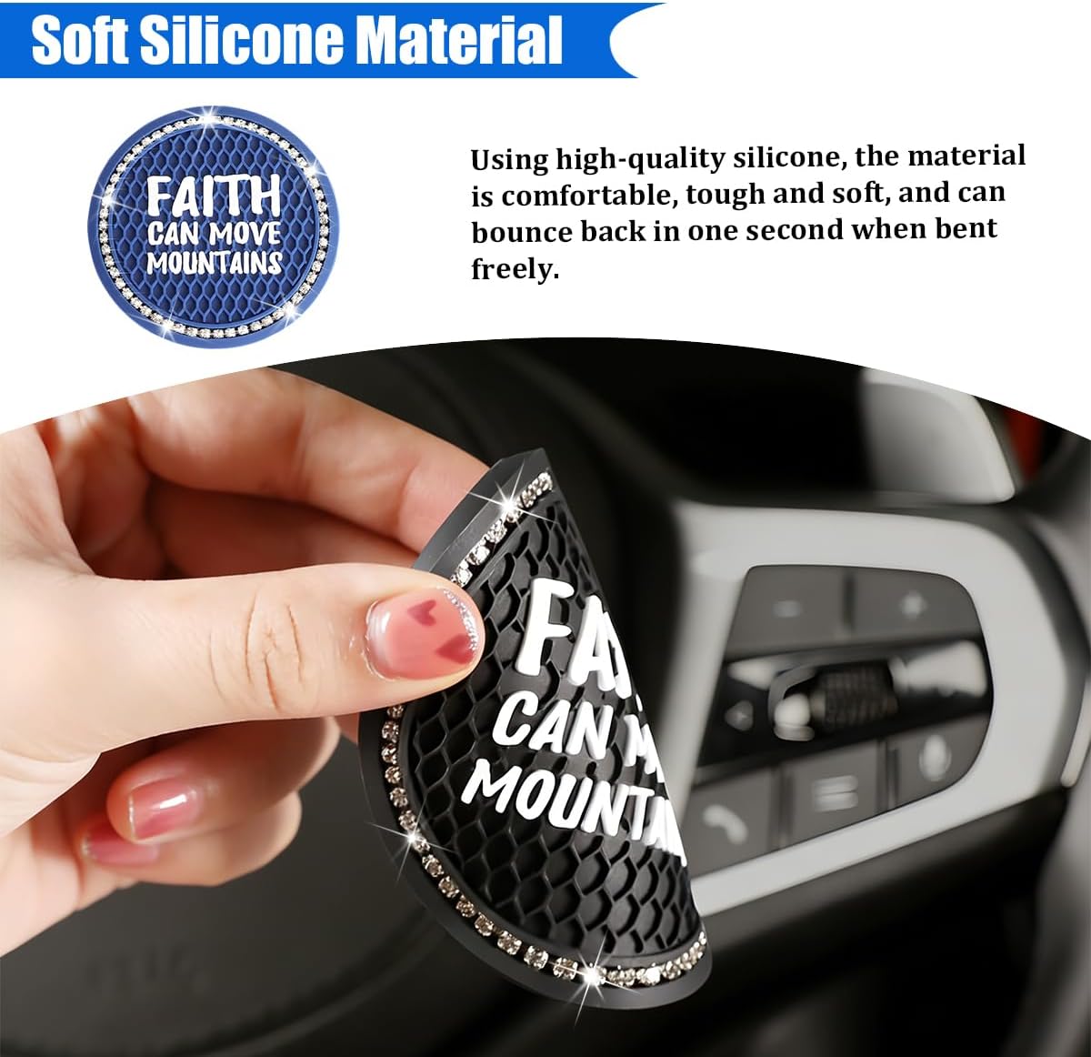 Detalle de Zpana Car Cup Holder Coasters, 2.75-Inch