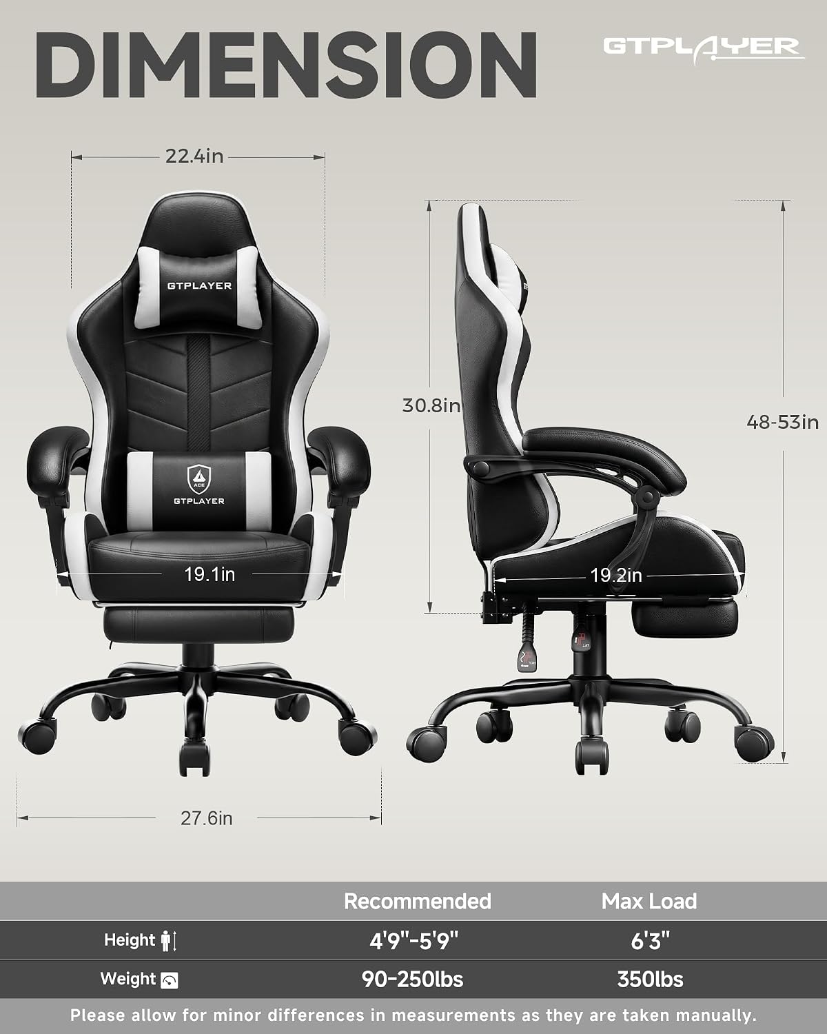 Detalle 2 de GTPLAYER Gaming Chair, Pearl White