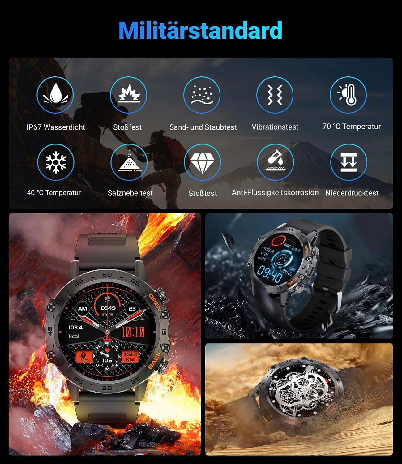 Thumbnail 6 de LIGE Smartwatch 1,39 Zoll mit Telefonfunktion