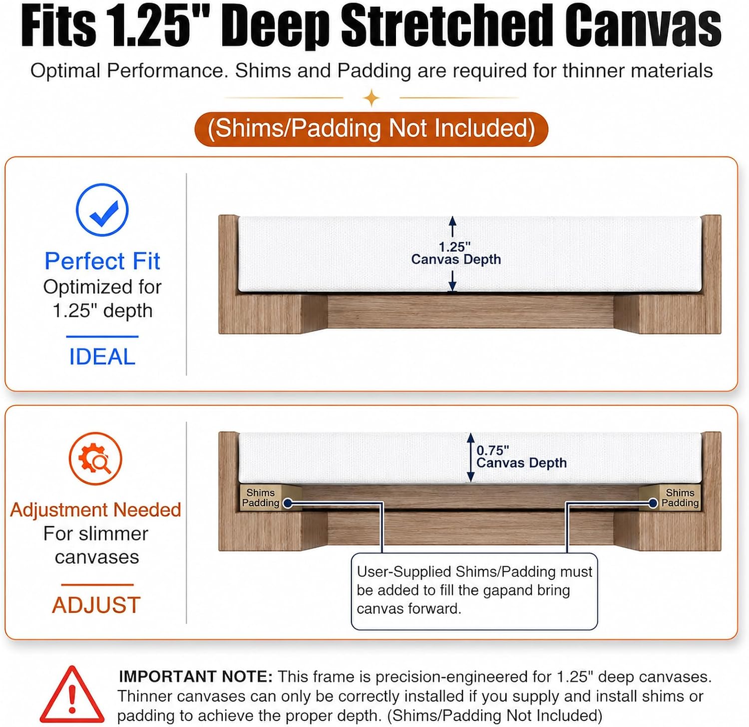 Detalle de Sunwes 11 x 14 Canvas Floater Frame, Light Oak Wood-Look, 1–1.25-Inch Canvas
