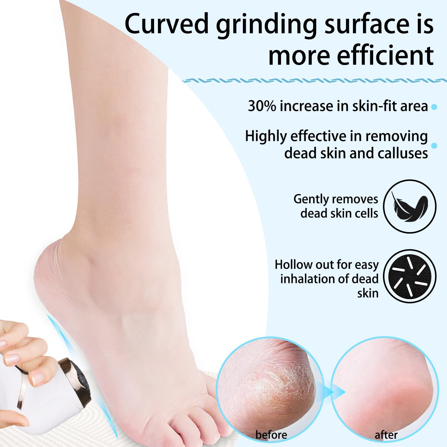 Detalle de Portable electric callus remover with 3 heads