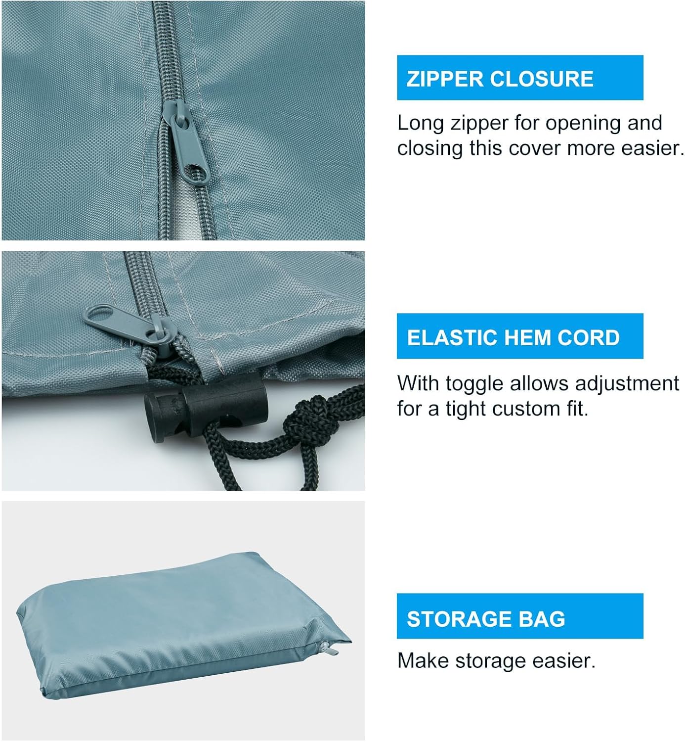 Detalle de OKPOW Parasol Cover Waterproof - 600D Heavy-Duty Garden Cover for 2m–3m Umbrellas