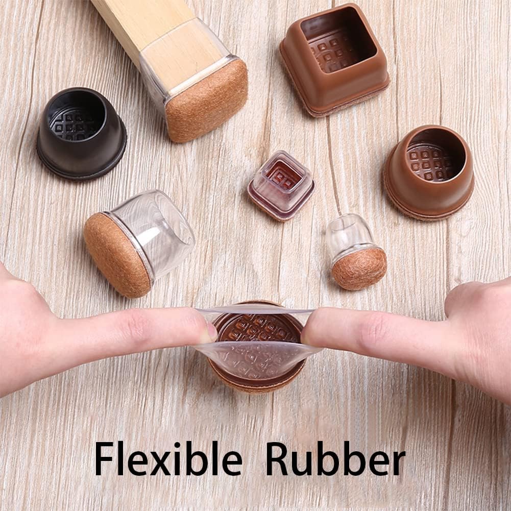 Thumbnail 4 de 16 Clear Silicone Chair Leg Floor Protectors (Round, 0.75") with Wrapped Felt