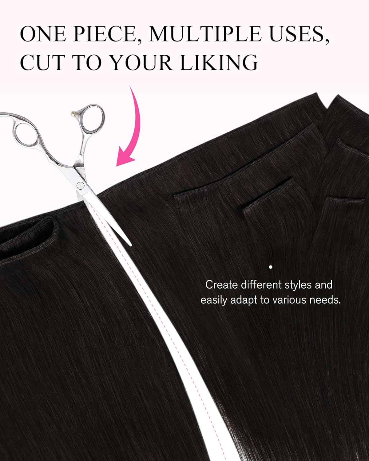 Detalle de YoungSee Balayage Sew-In Human Hair Weft Extensions (18 inch, 100g) - Dark Brown Mix Caramel Blonde