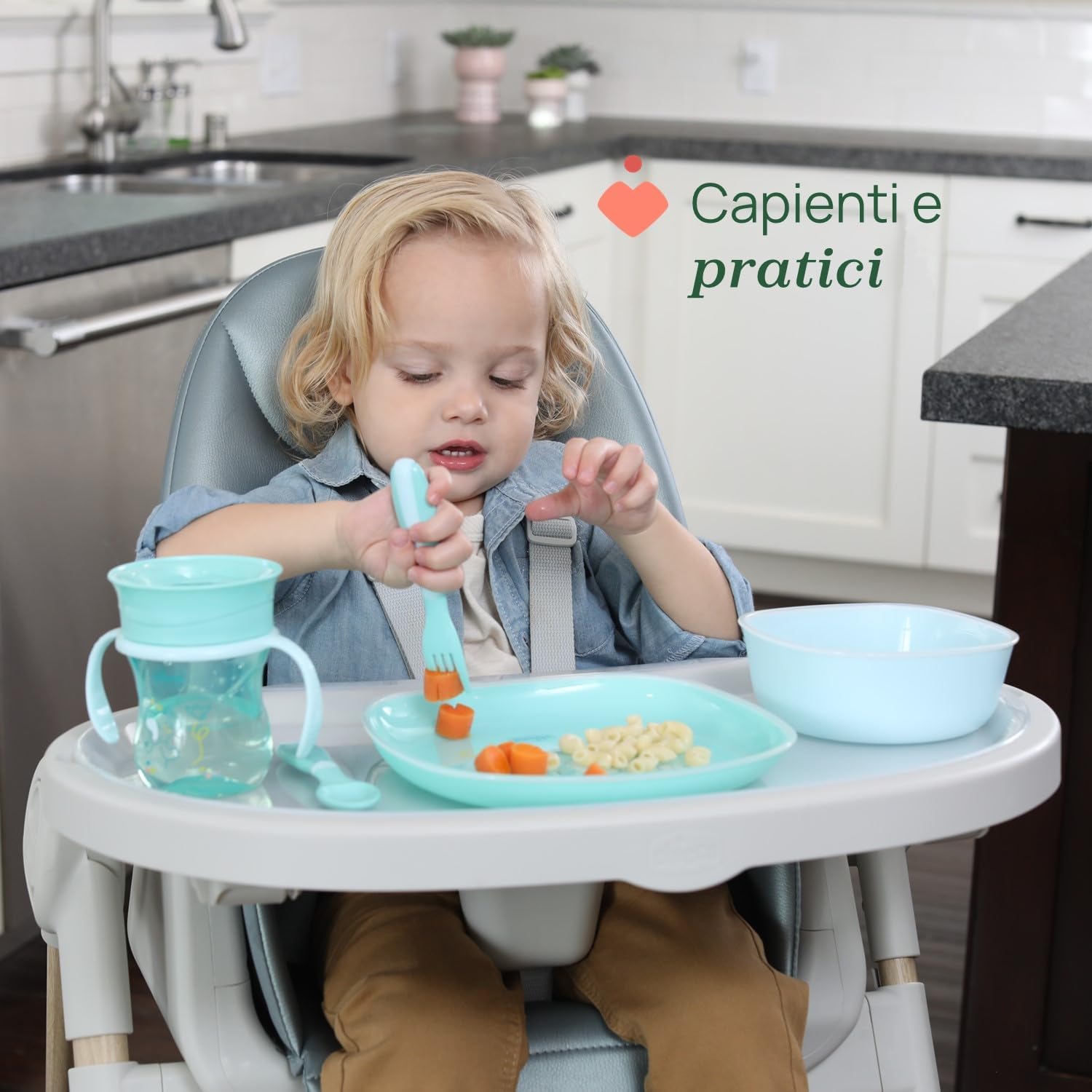 Thumbnail 6 de Chicco Set Pappa Svezzamento 12M+ Completo – Piatti, Posate, Tazza Ergonomica e Accessori Blu
