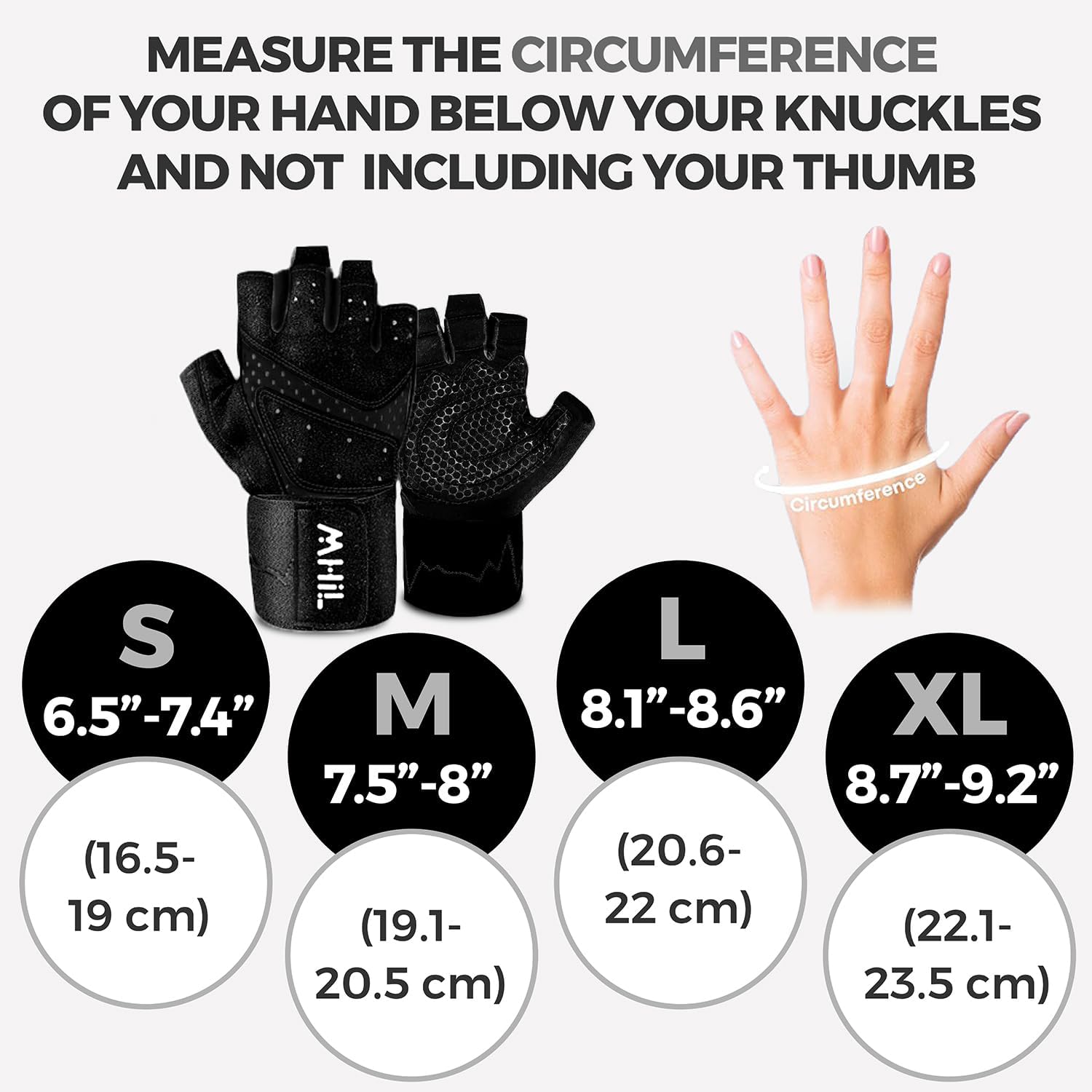 Detalle 1 de MhIL Workout Gloves for Women with Padded Palms and Adjustable Wrist Wraps
