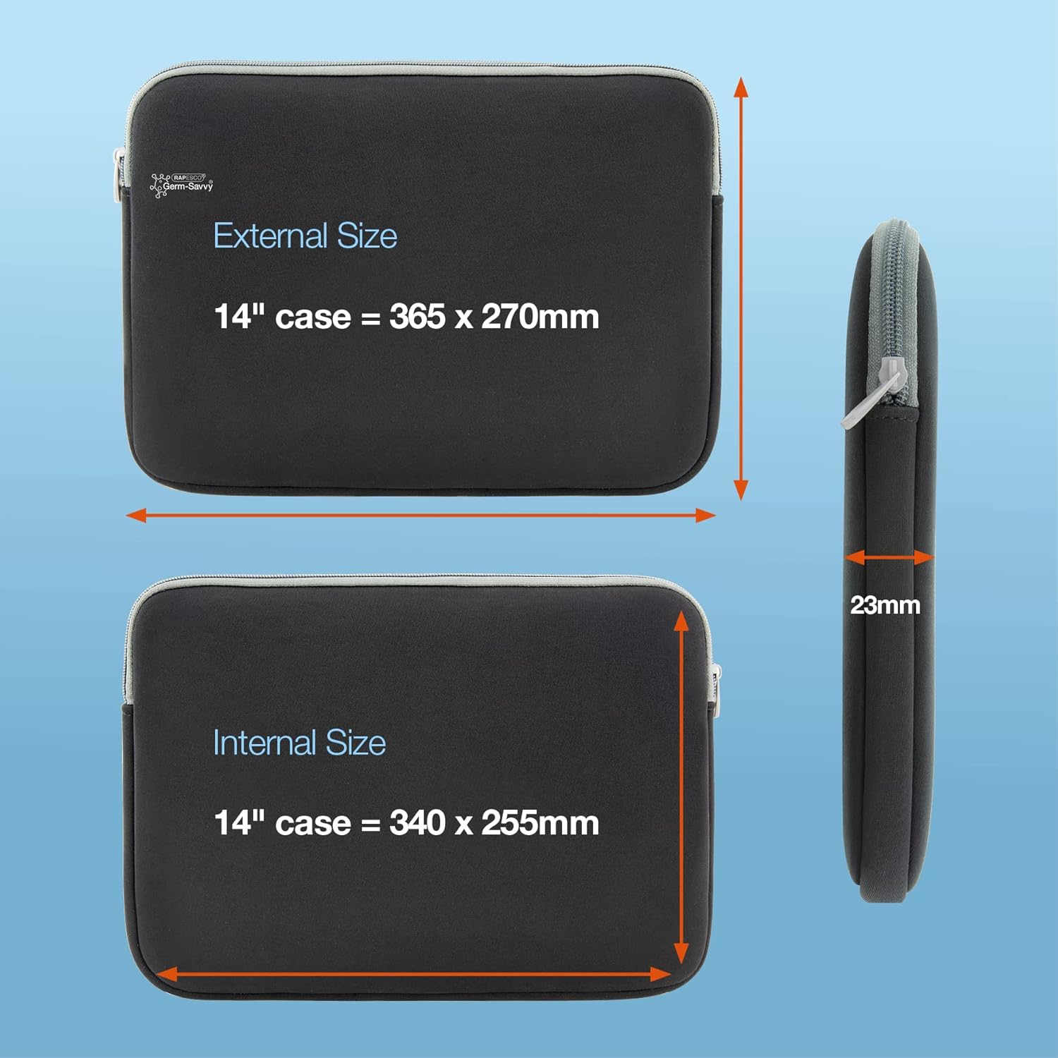 Thumbnail 3 de Rapesco 1693 Custodia per Portatile da 14" con Protezione antibatterica Germ-Savvy