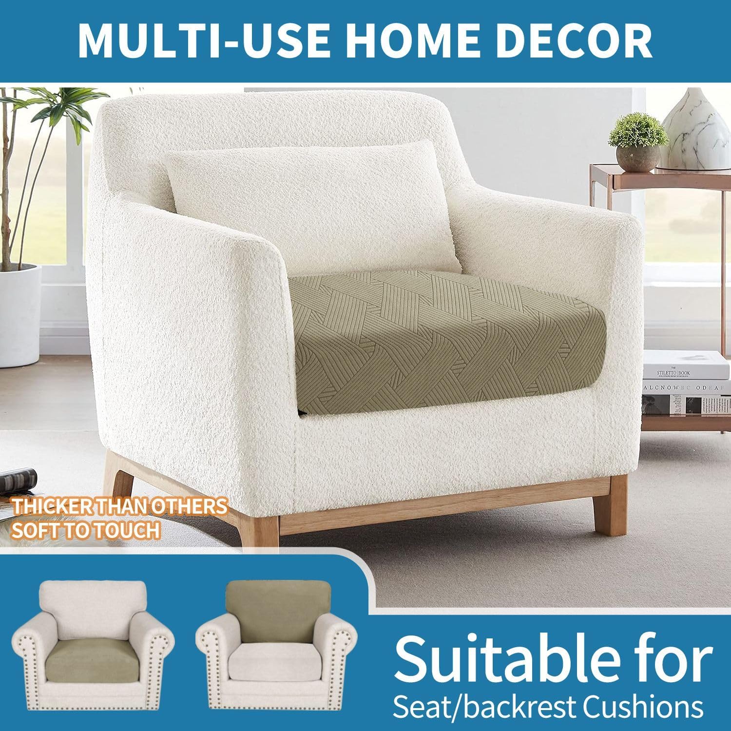Detalle 2 de Ystyle Funda Asiento Sofa 2 plazas caqui