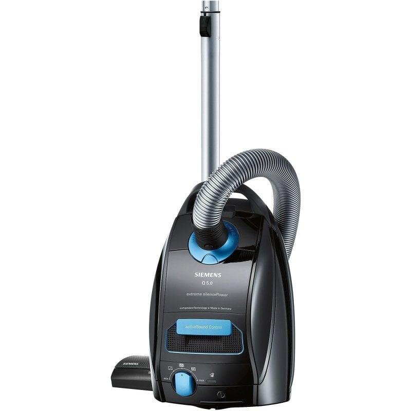Detalle de Siemens VSQ5X1230: aspiradora cilíndrica con filtro HEPA, 850 W y 4,5 L