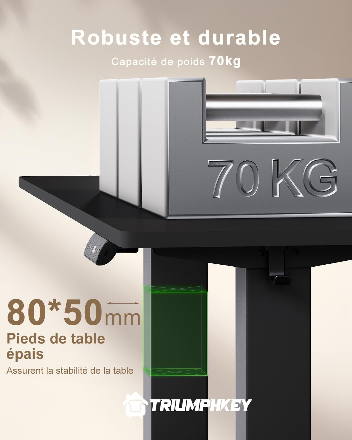 Thumbnail 6 de TRIUMPHKEY 0287 elektrisch zit-sta-bureau 160 x 80 cm met USB en geheugenstanden