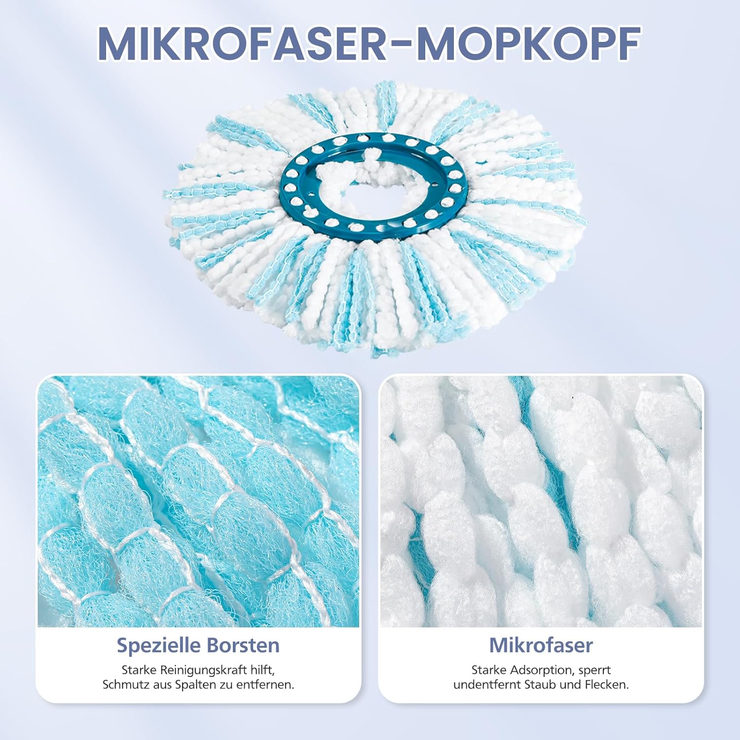 Thumbnail 2 de 4er-Set Bodenwischer-Ersatzbezüge für Leifheit Clean Twist Disc Mop Ergo/Clean Twist Disc Mop (Ersatzteil 52115)