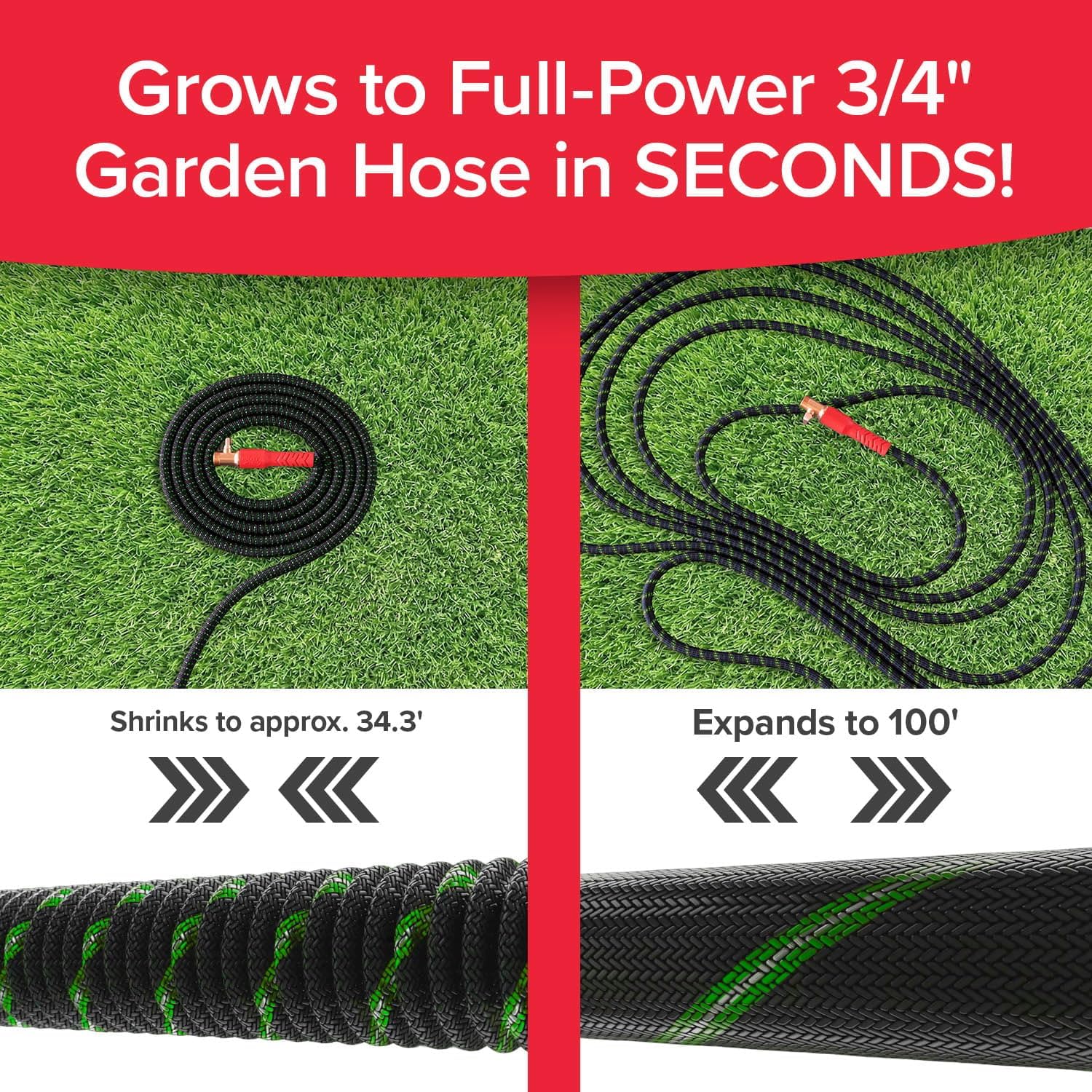 Detalle de Pocket Hose Ballistic Double UV Edition 100 FT Expandable Garden Hose