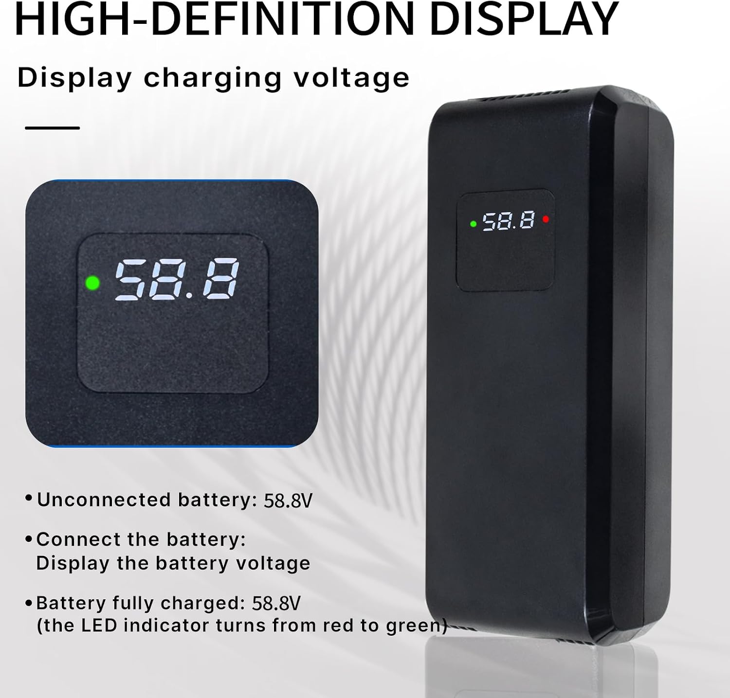 Detalle de 58.8V 4A battery charger for 52V lithium