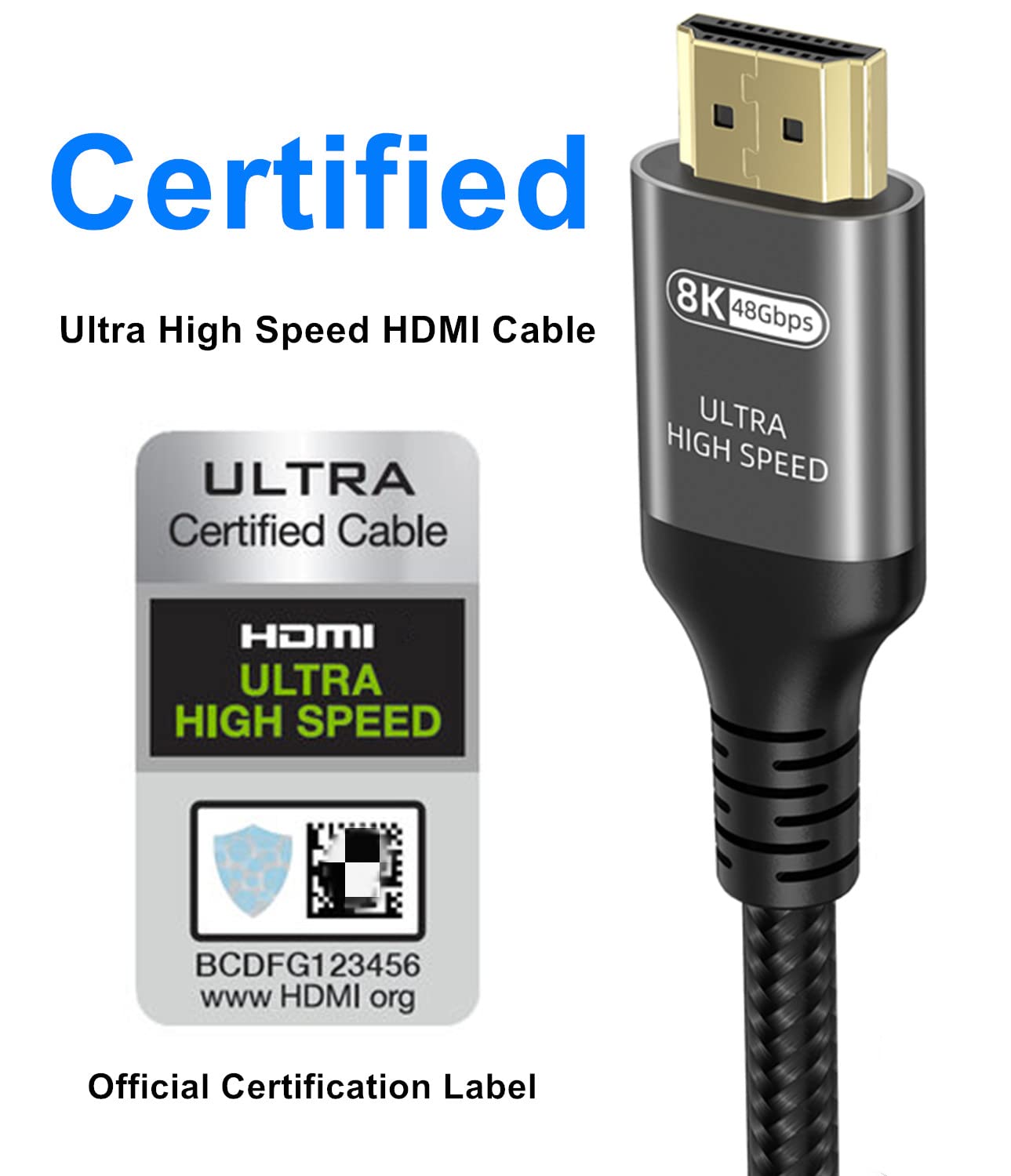 Thumbnail 1 de Ubluker 6.6 ft HDMI Cable 48Gbps