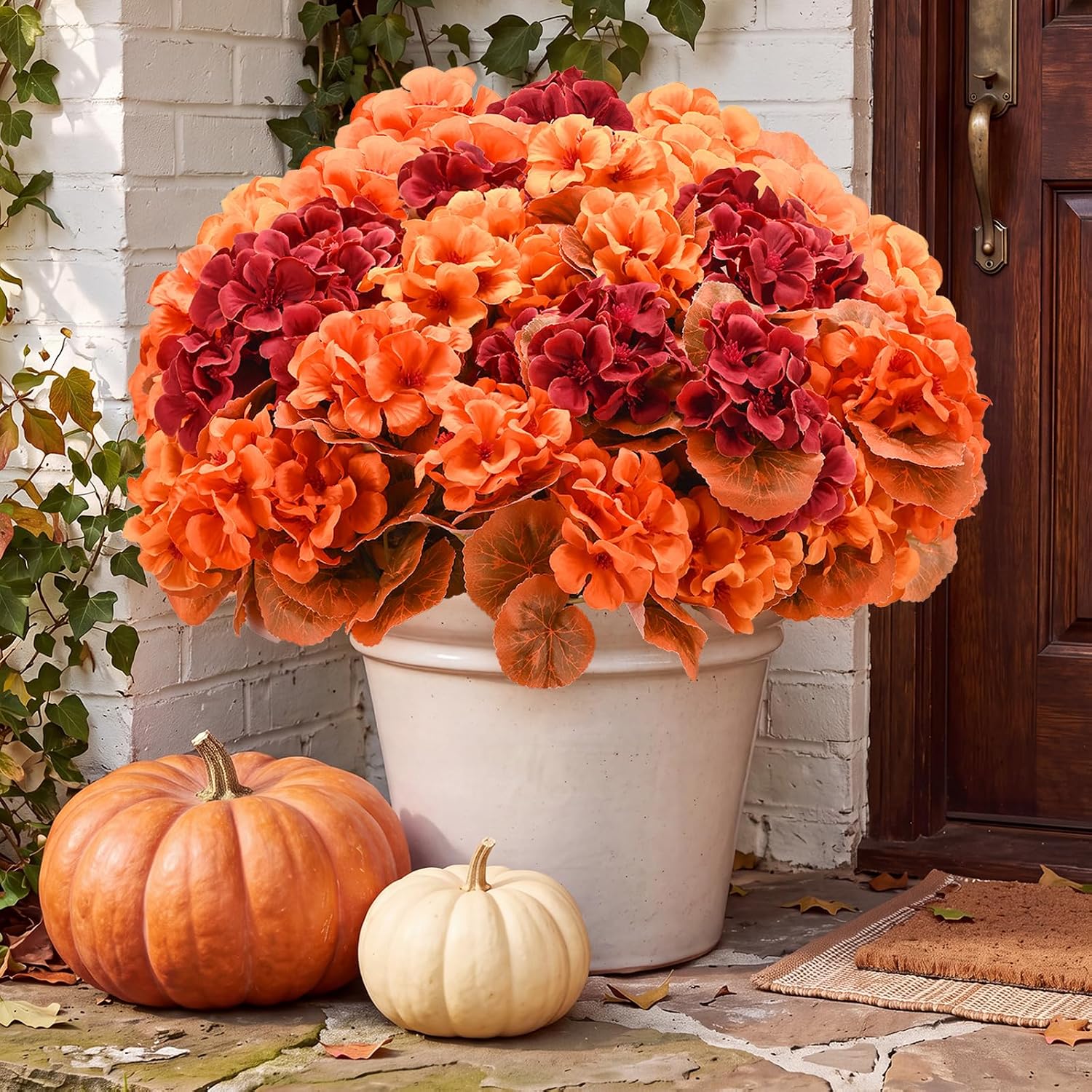 Detalle de PABREY Artificial Fall Flowers 12-Piece Set