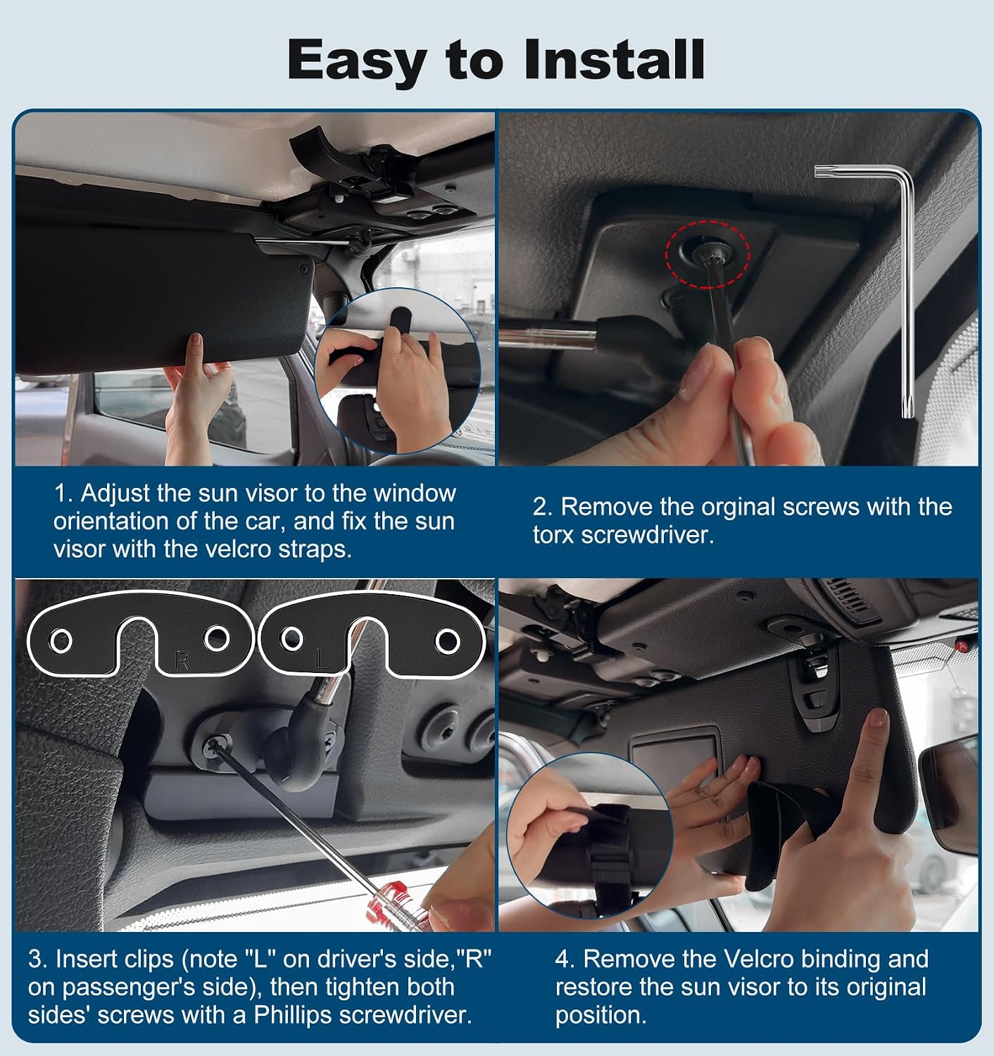 Detalle de Sun Visor Mounting Clip Repair Kit for Jeep Wrangler JL/JLU