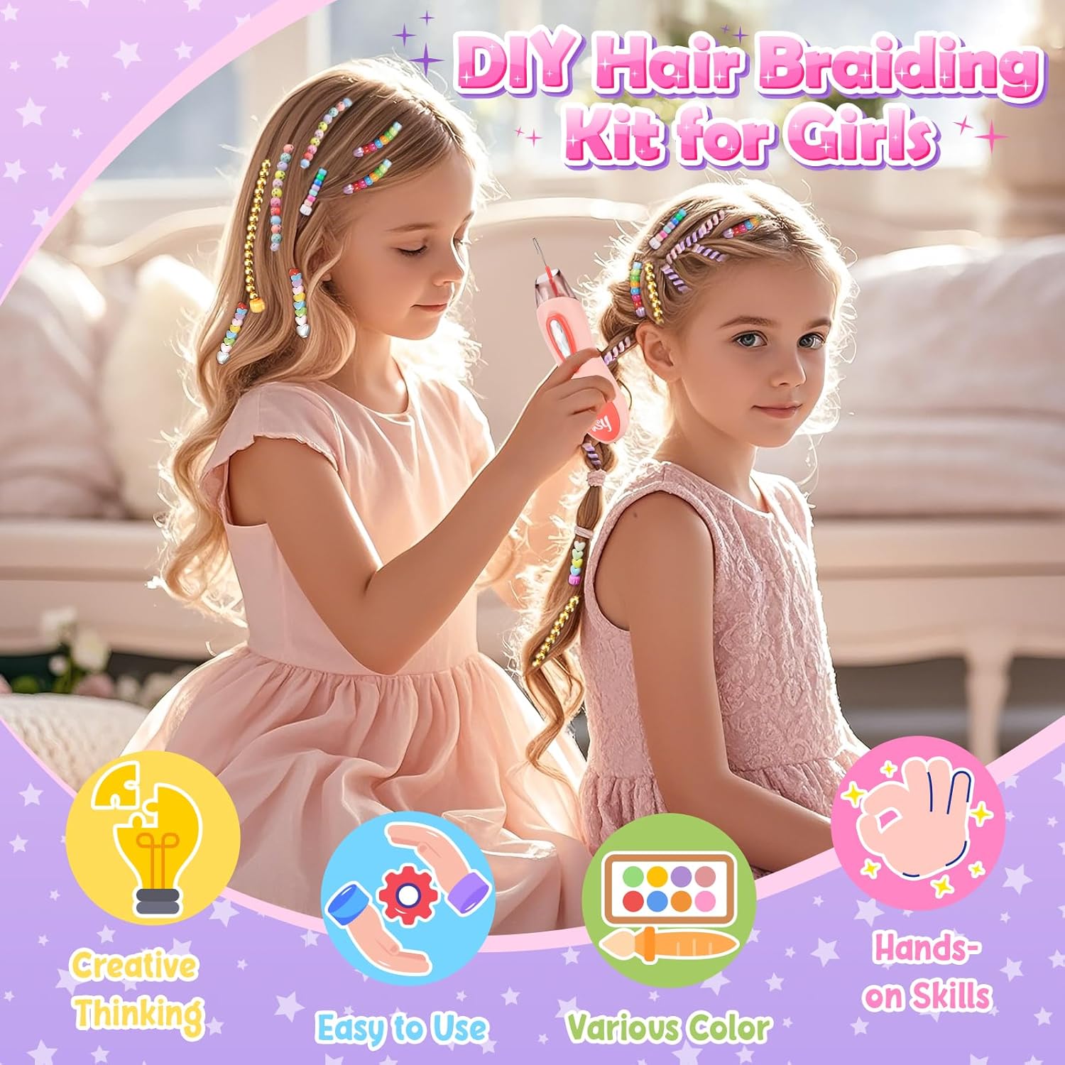 Detalle de Little Guy Hair Braiding Kit for Ages 6–12 🎀