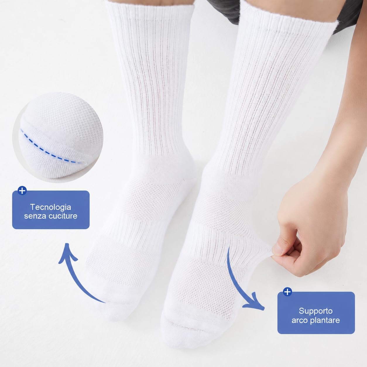 Thumbnail 6 de SockWaddles Calzini Uomo Donna - Calze in cotone senza cuciture, traspiranti e antivesciche, unisex 6 paia