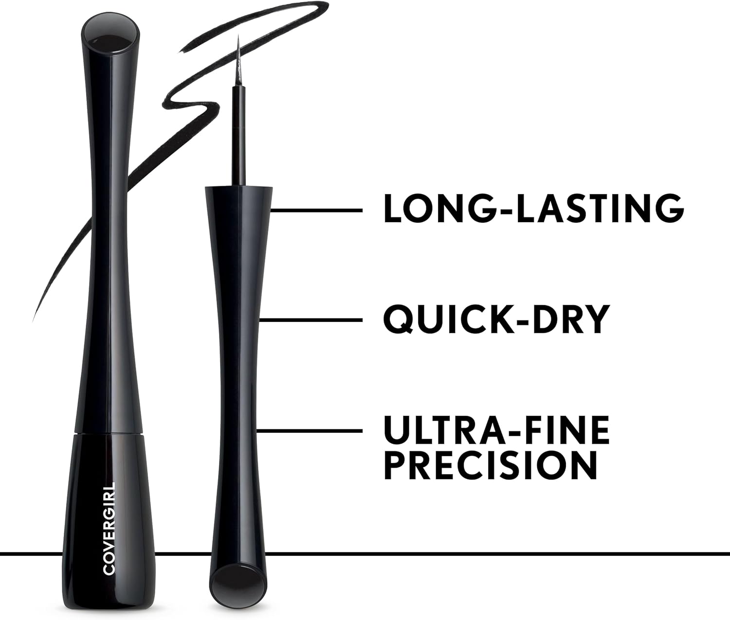 Detalle 2 de COVERGIRL Get In Line Liquid Eyeliner, Matte Black, 0.1 mm Tip