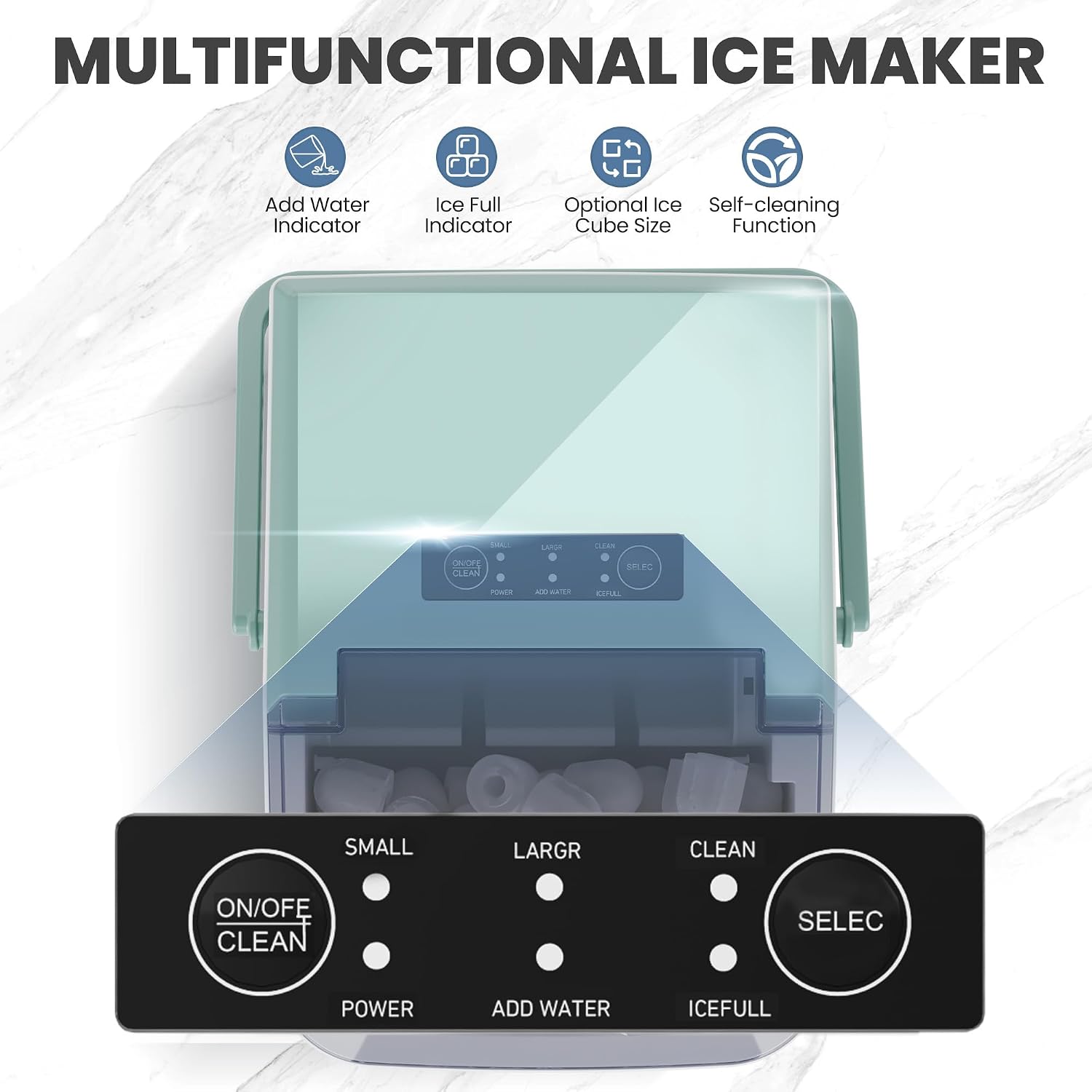 Detalle 2 de DUMOS Countertop Ice Maker, 1.5L Tank