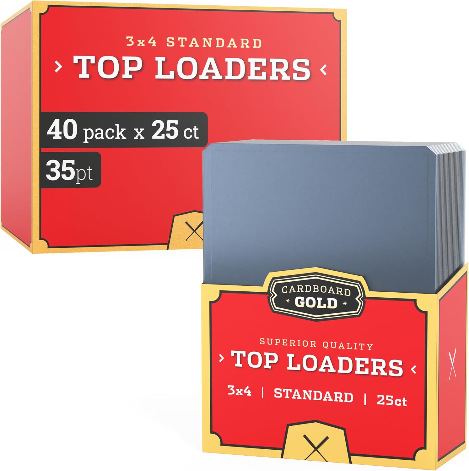 Cardboard Gold 35pt Top Loaders 1000