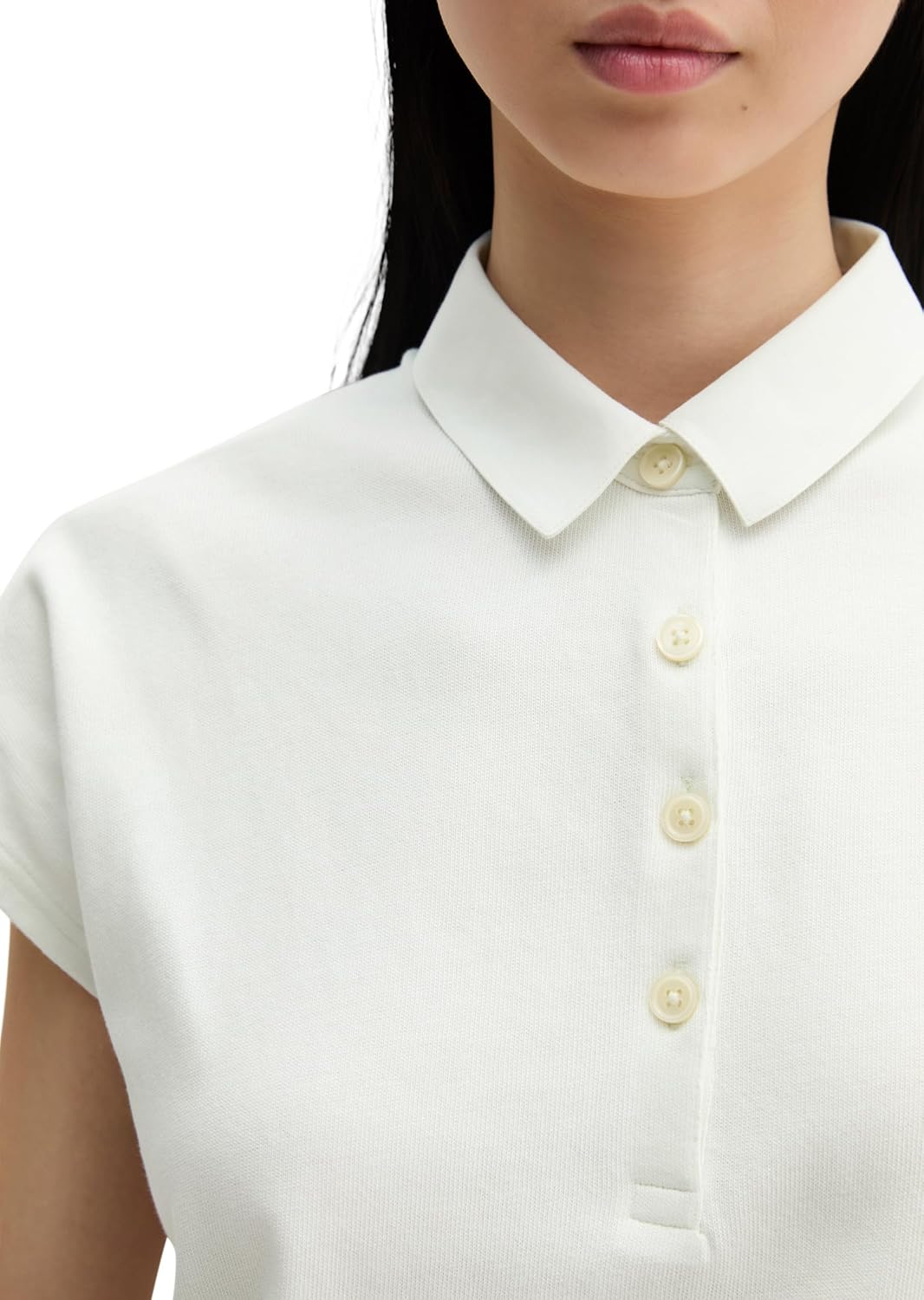 Detalle 2 de Marc O'Polo Ärmelloses Poloshirt Loose aus Reiner Bio-Baumwolle