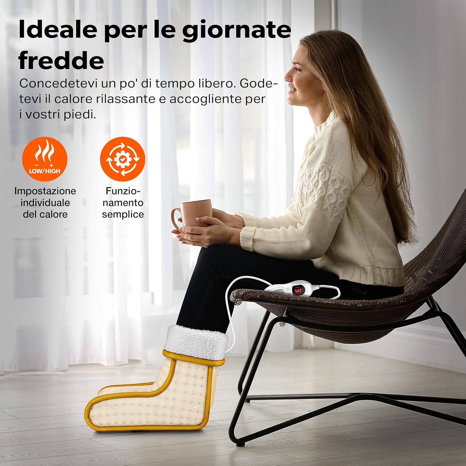 Thumbnail 5 de Sinnlein Scaldapiedi: Scaldapiedi elettrico a 6 temperature, spegnimento automatico e design pieghevole