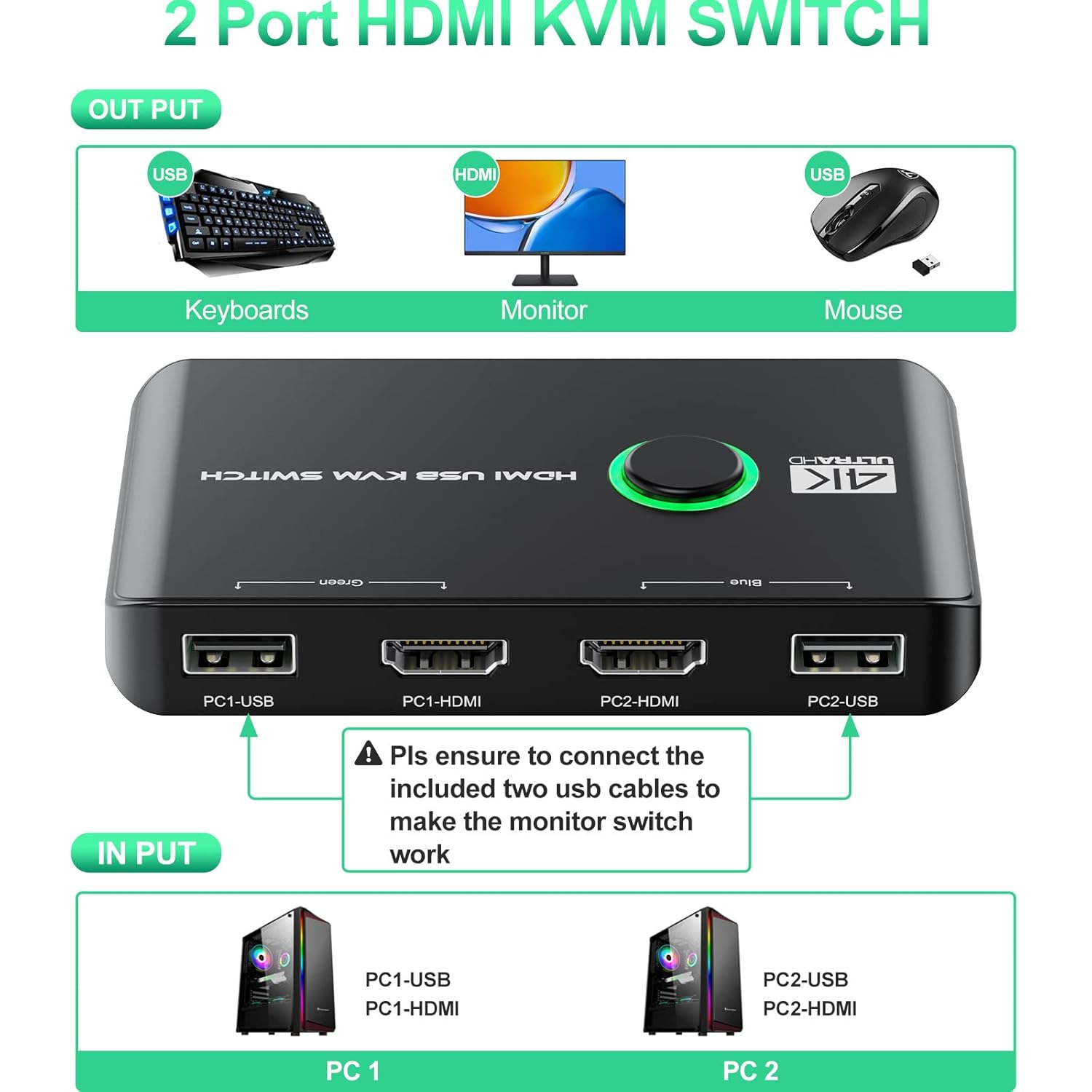 Thumbnail 1 de Rybozen KVM Switch HDMI 4K