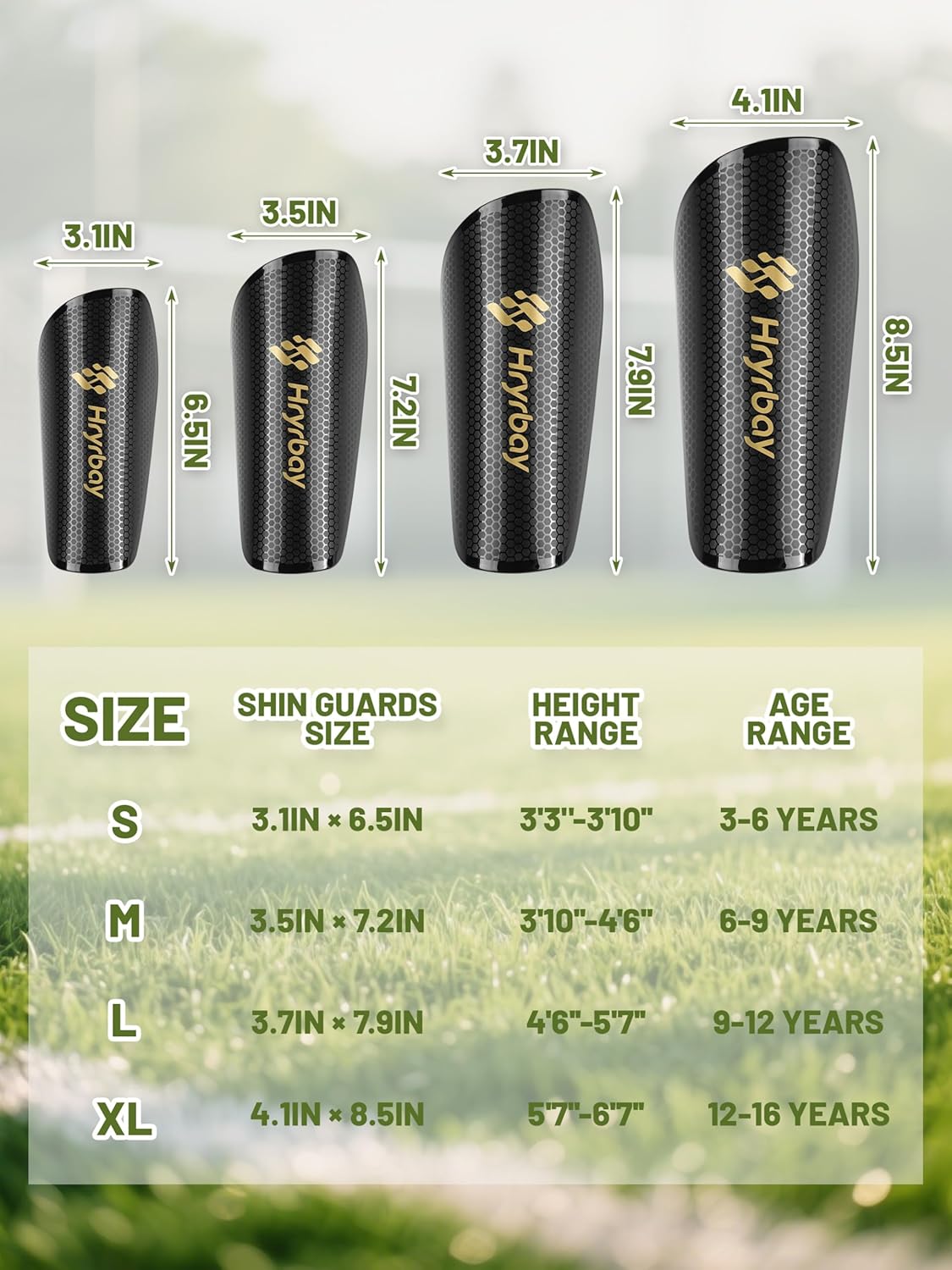 Thumbnail 1 de Hryrbay Kids Soccer Shin Guards (Toddler Shin Pads) with Sleeves and Socks