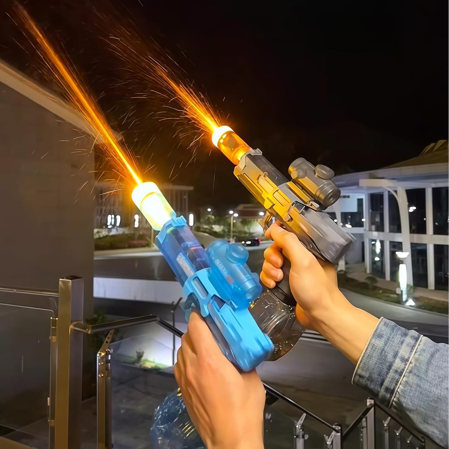 Thumbnail 6 de 2-Pack Rechargeable Electric Water Gun with LED Light (Black & Blue) – Outdoor Water Blaster for Kids & Adults