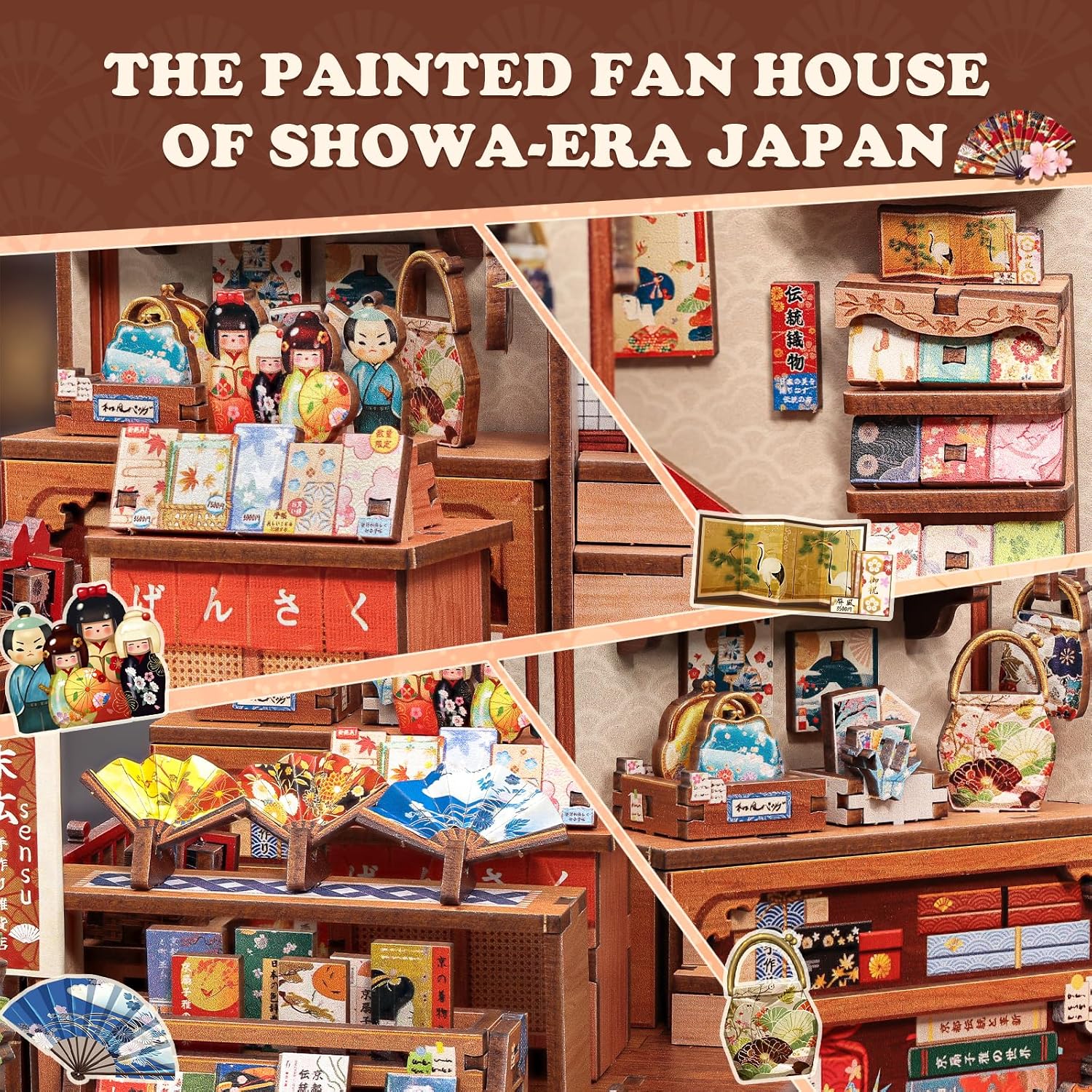 Thumbnail 3 de Cutefun Book Nook Kit Japan – DIY-Miniatur-Bausatz für Erwachsene (Tiny House mit LED-Licht)