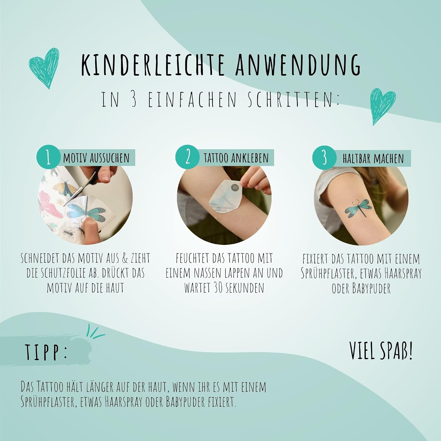 Detalle de Kindertattoo Schulanfang – 3 Bögen Tattoo-Kinder als Mitgebsel und Geschenkidee