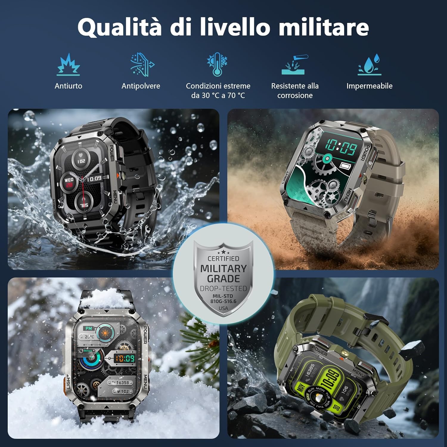 Thumbnail 1 de Blackview Smartwatch 2,01" militare 900 mAh