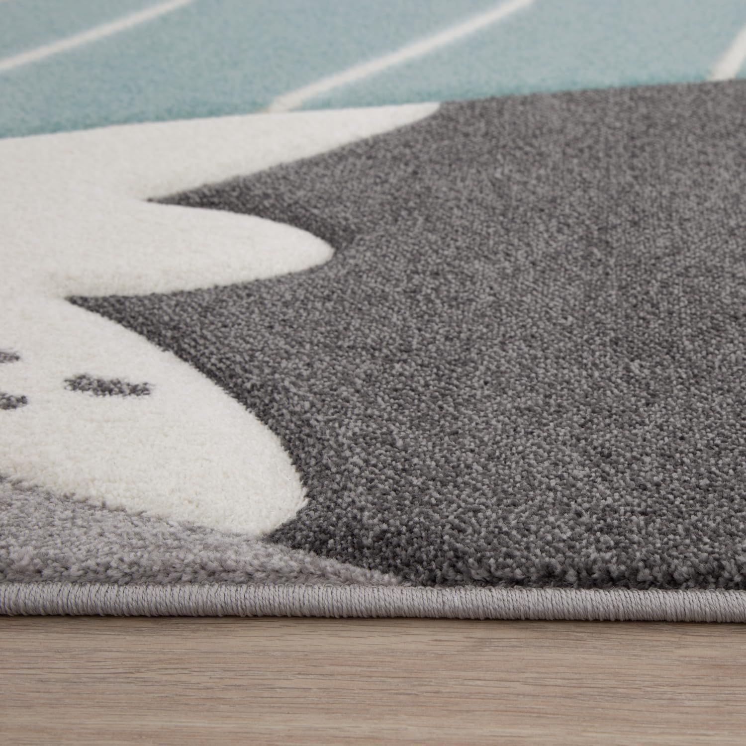 Detalle 2 de Paco Home Alfombra Infantil 3D Montañas Color Pastel 133cm 🏔