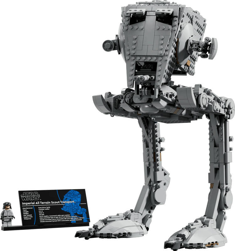 Detalle de LEGO Star Wars AT-ST Kampfläufer 75417 – eindrucksvolle Schlachtfeld-Darstellung