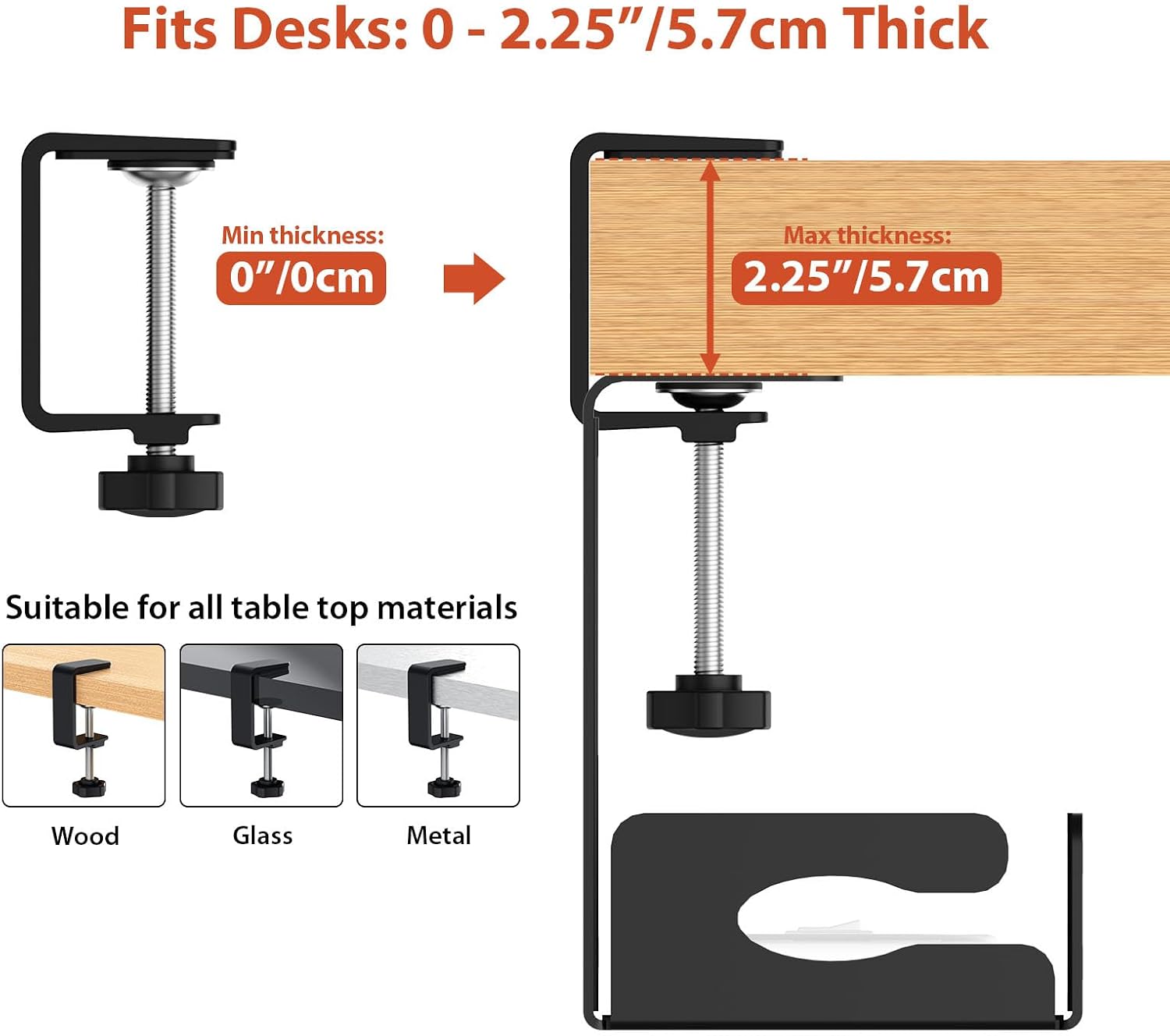 Thumbnail 6 de Univivi UN1450 Under Desk Cable Management Tray, 32-Inch Black Steel
