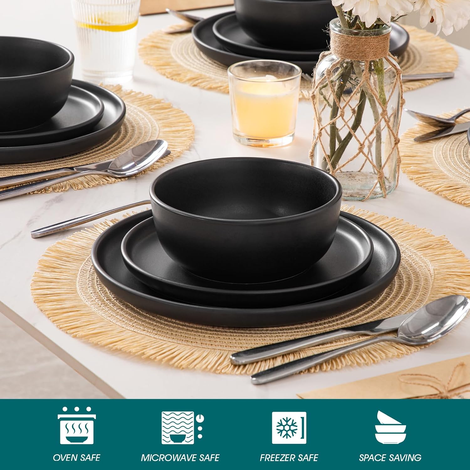 Detalle 2 de vancasso Black Dinner Set 12‑piece