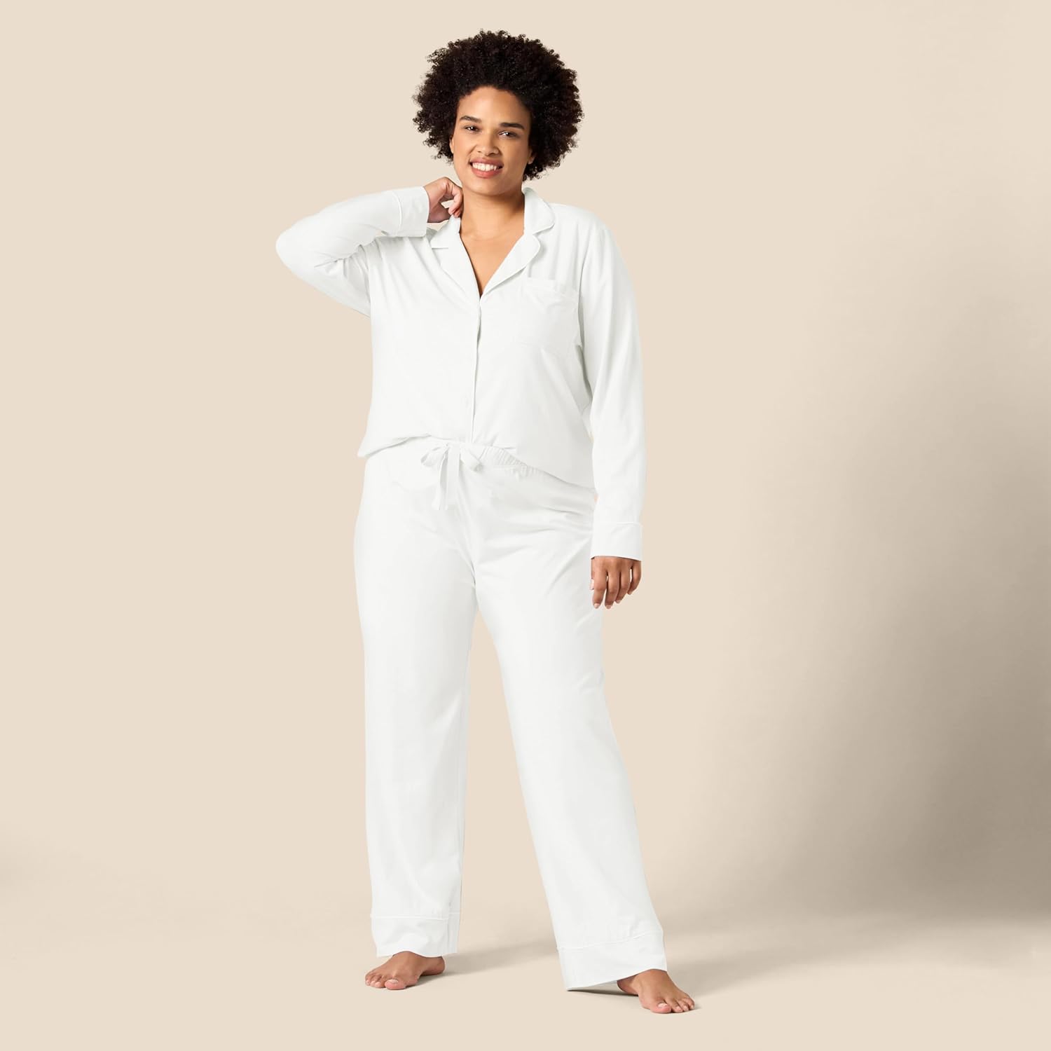Thumbnail 6 de Amazon Essentials Donna Camicia a Maniche Lunghe in Modal di Cotone e Pigiama a Tutta Lunghezza