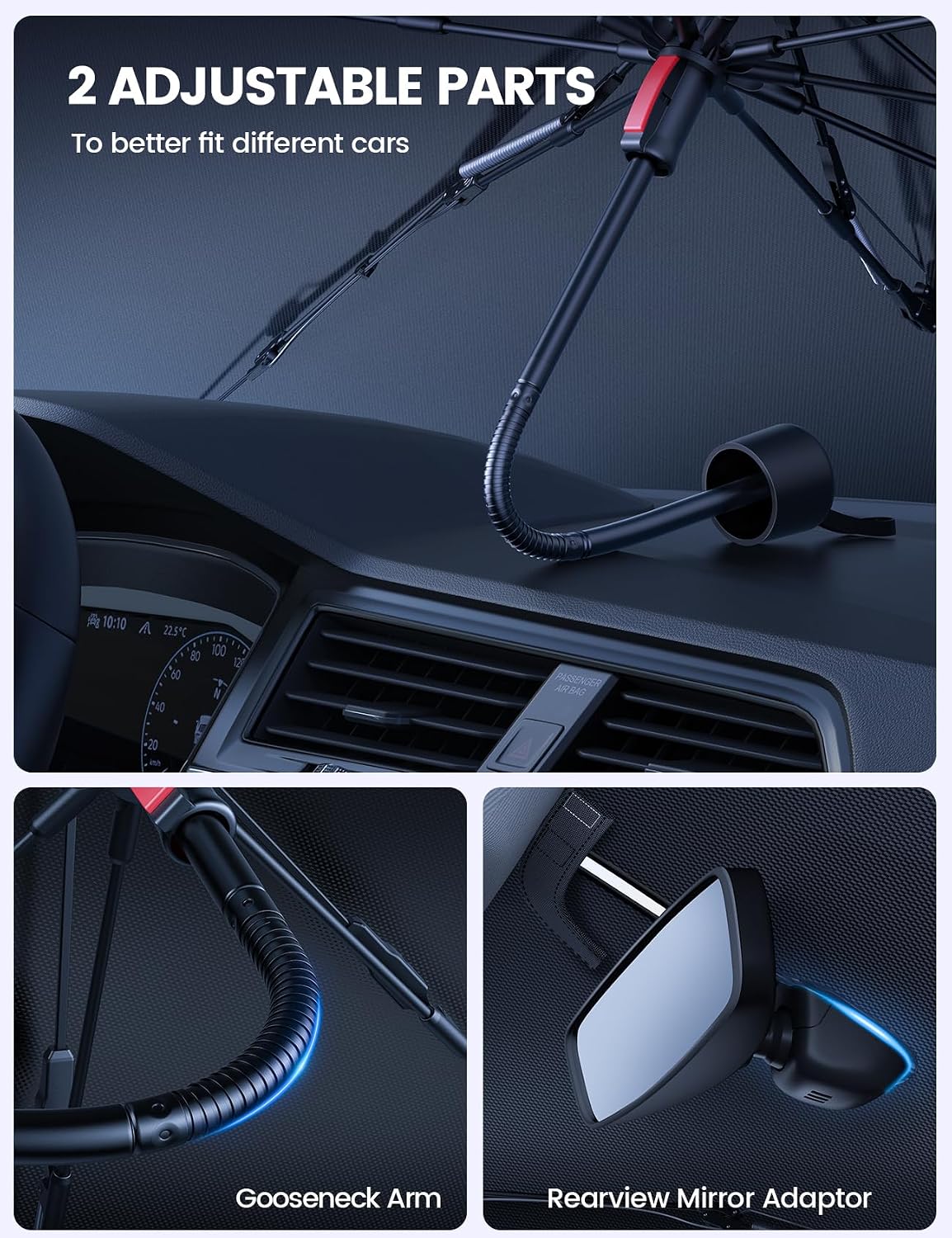 Thumbnail 4 de Car Windshield Sunshade for Tacoma (2016-2026) — 2026 Foldable UV-Block Sun Shade Umbrella