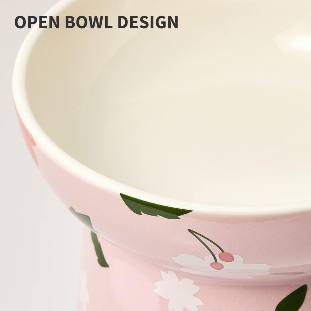 Detalle de PETKIT Raised Cat Bowl: Ceramic Elevated Feeding Dish for Comfort and Hygiene