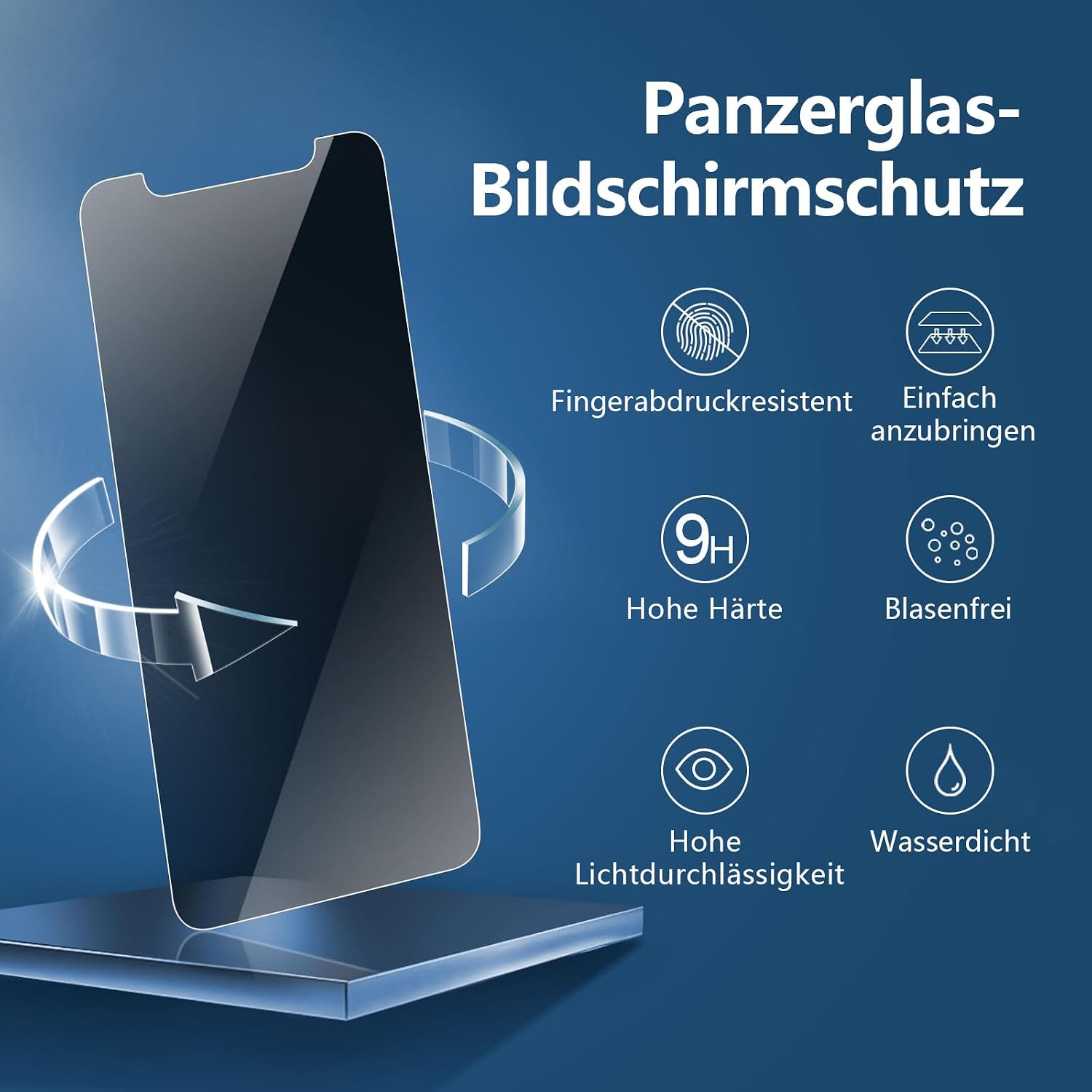 Detalle de NEW'C 3 Stück Sichtschutzfolie 5,8 Zoll für iPhone 11 Pro / X / XS – 9H Härte, Blasenfrei