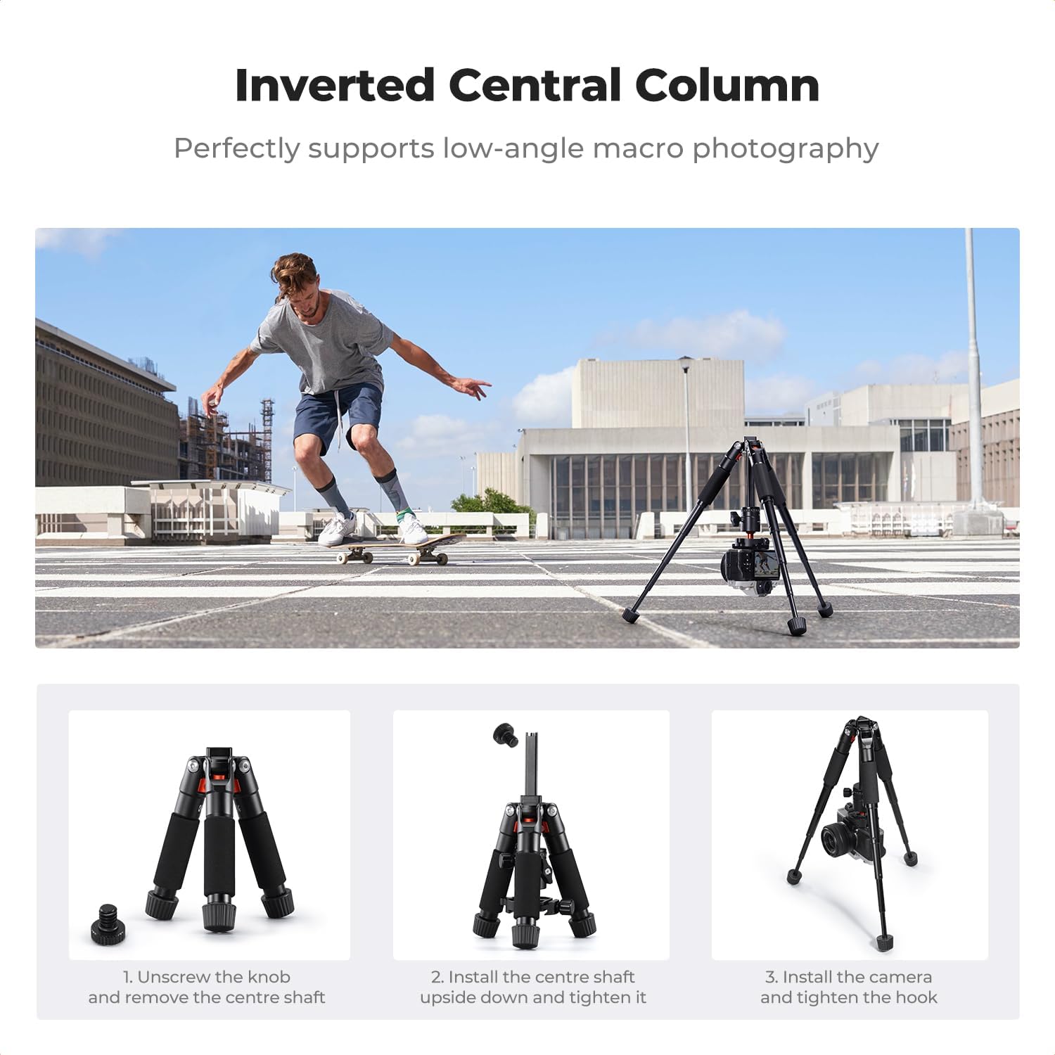Thumbnail 5 de K&F CONCEPT 21.6'' Compact Small Camera Tripod (S225A0+BH-25) with 360° Ball Head