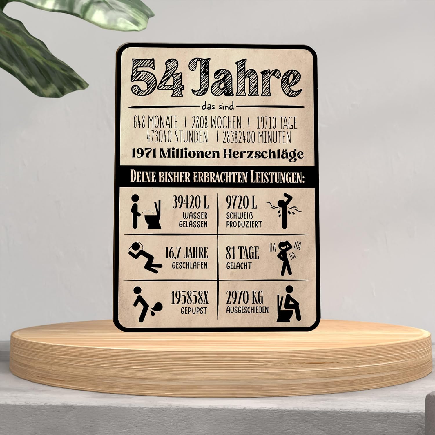 Thumbnail 3 de Geburtstagskarte 54 Holz-Statistik 📩