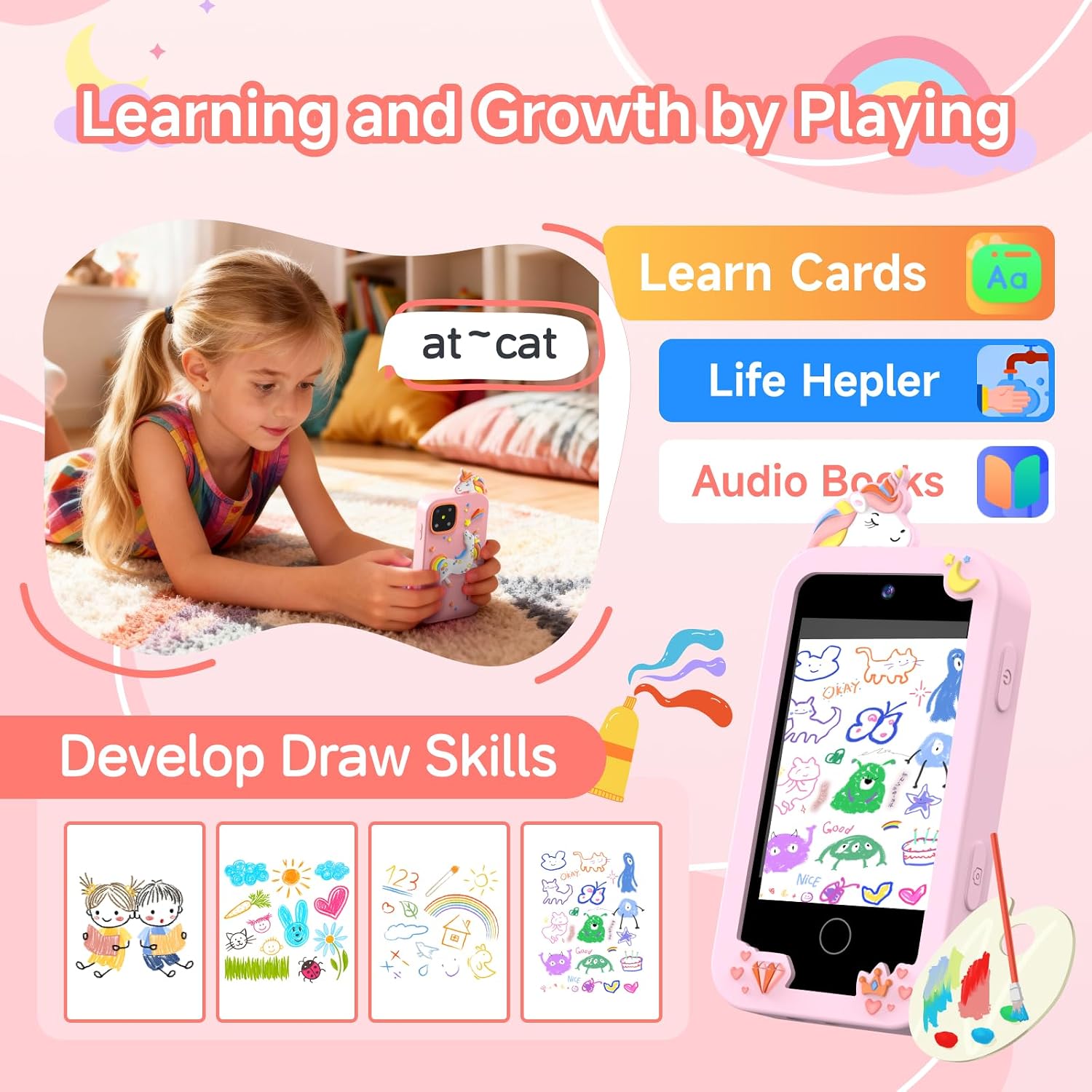 Detalle 2 de Kids Touchscreen Learning Phone for Ages 3‑9