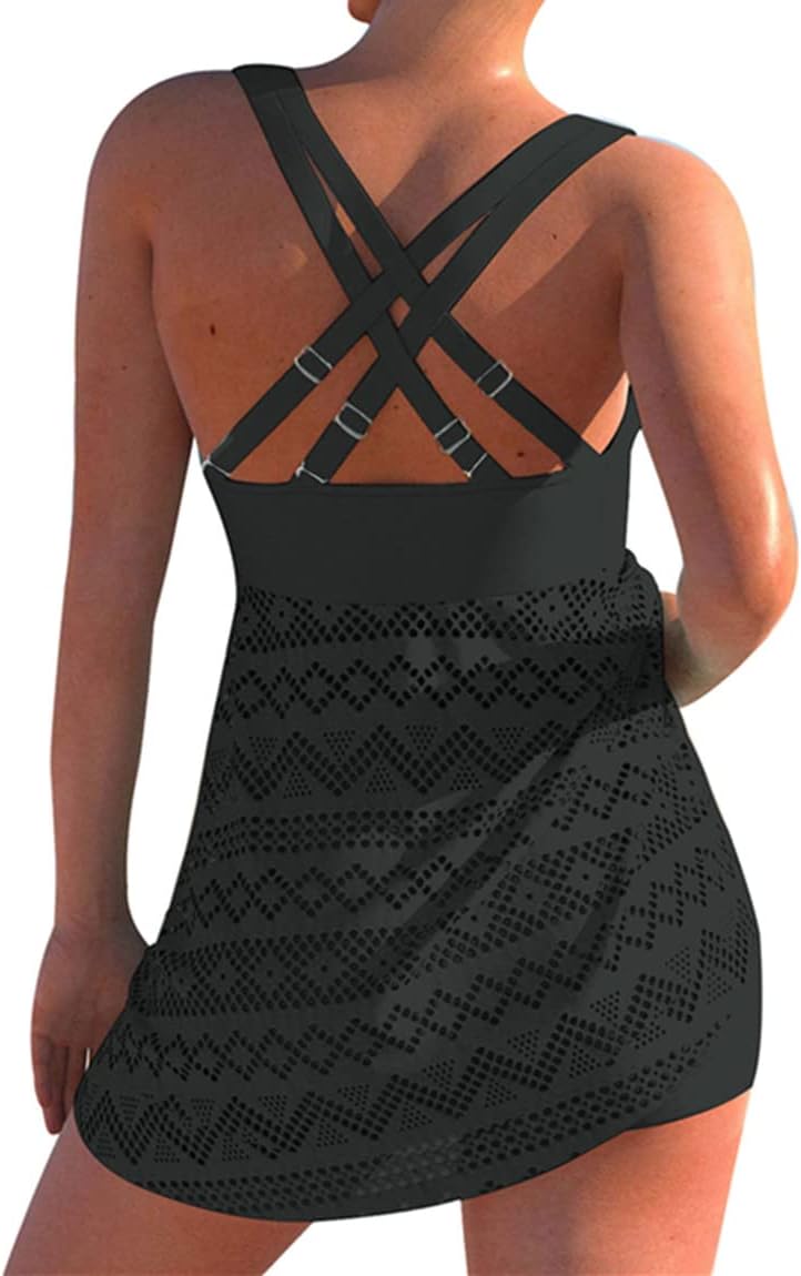 Thumbnail 2 de Ocean Plus dames-tankiniset met kanten rug, verstelbare bandjes en stretchbeha