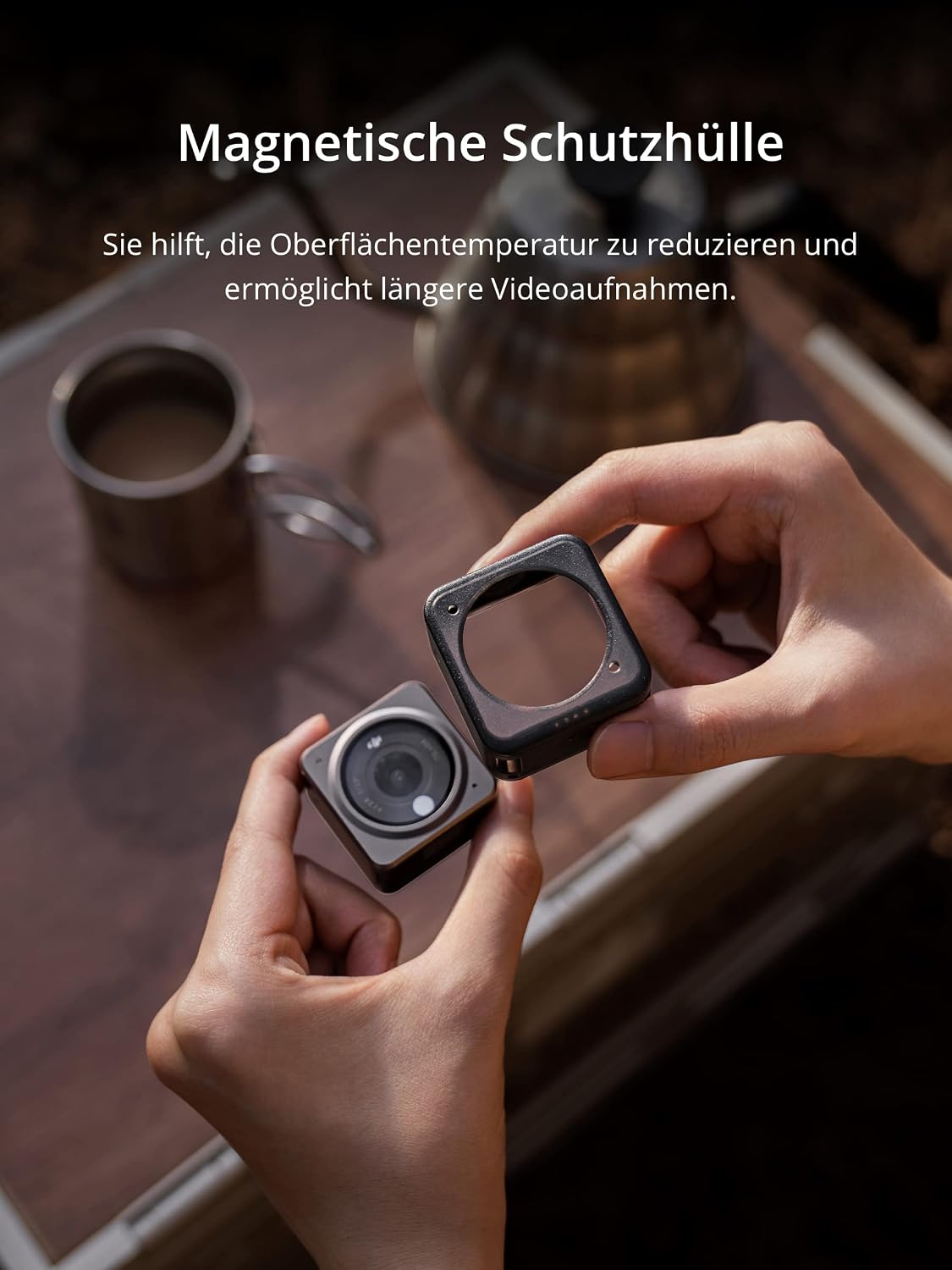 Detalle de DJI Action 2 Magnetische Schutzhülle – kompatibel mit Action 2 Kamera, Front-Touchscreen-Modul und Akku-Modul